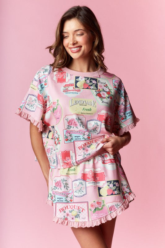Vintage Label  Love Short Set