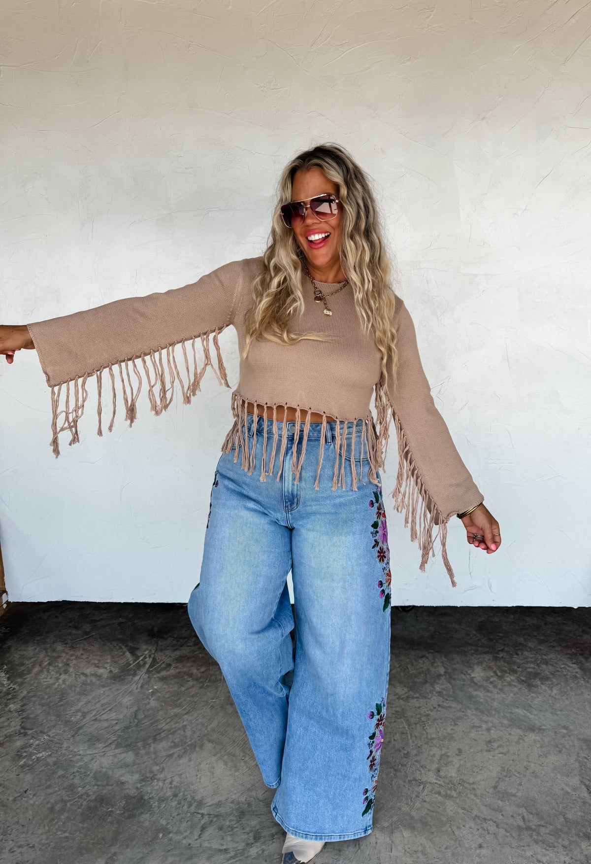 Evie Floral Embroidered Jeans