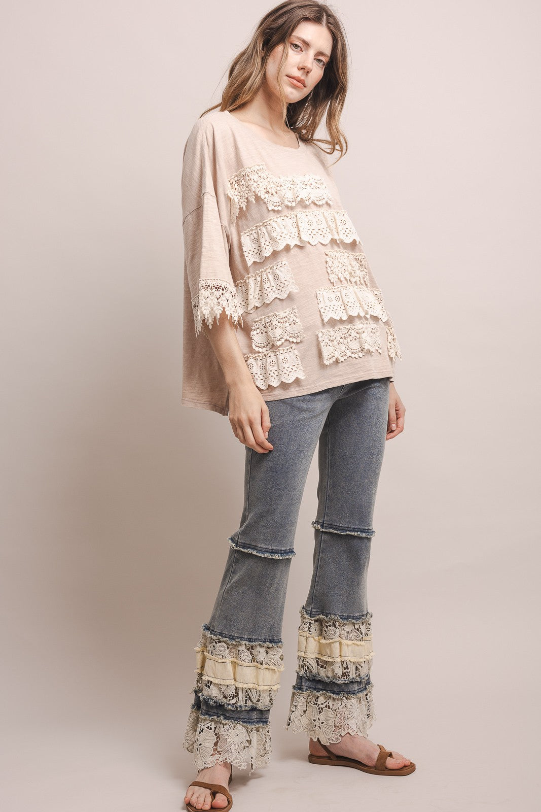 The Lace Bloom Ruffle Top