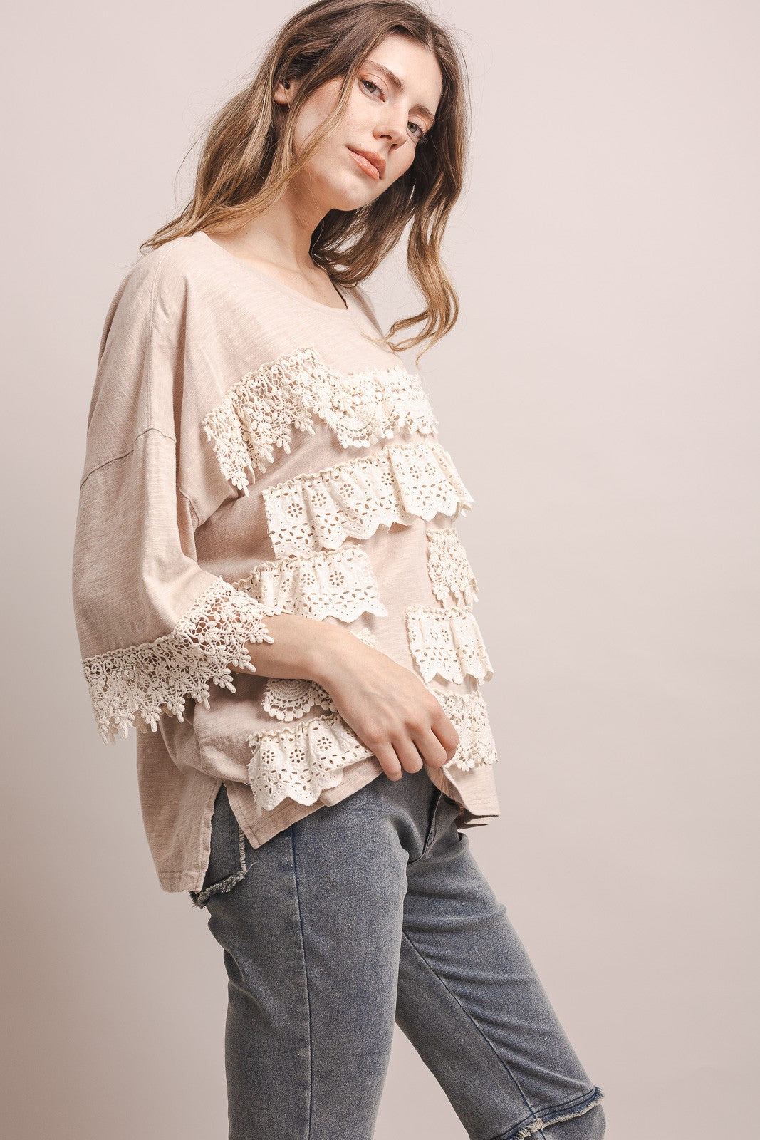 The Lace Bloom Ruffle Top