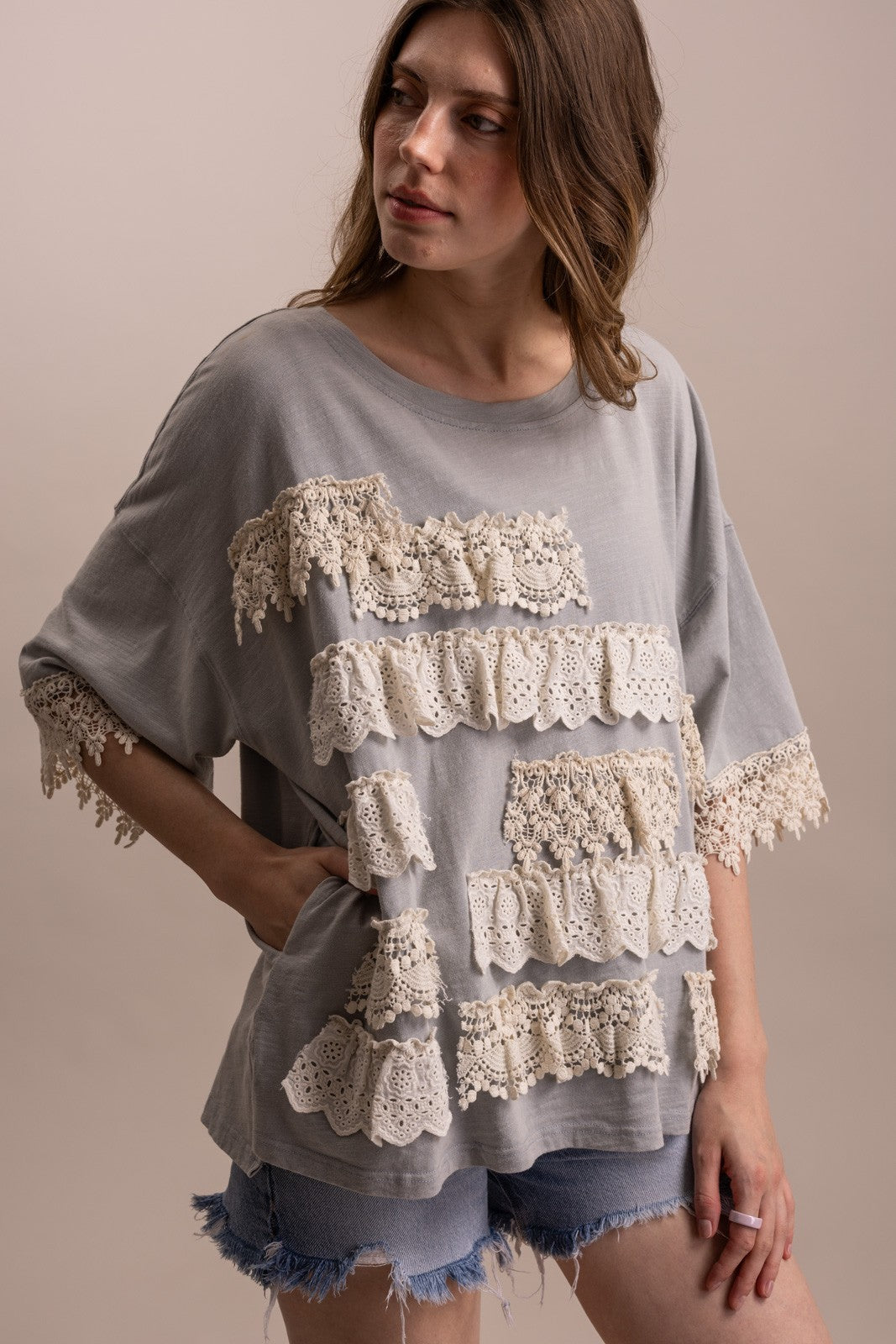The Lace Bloom Ruffle Top