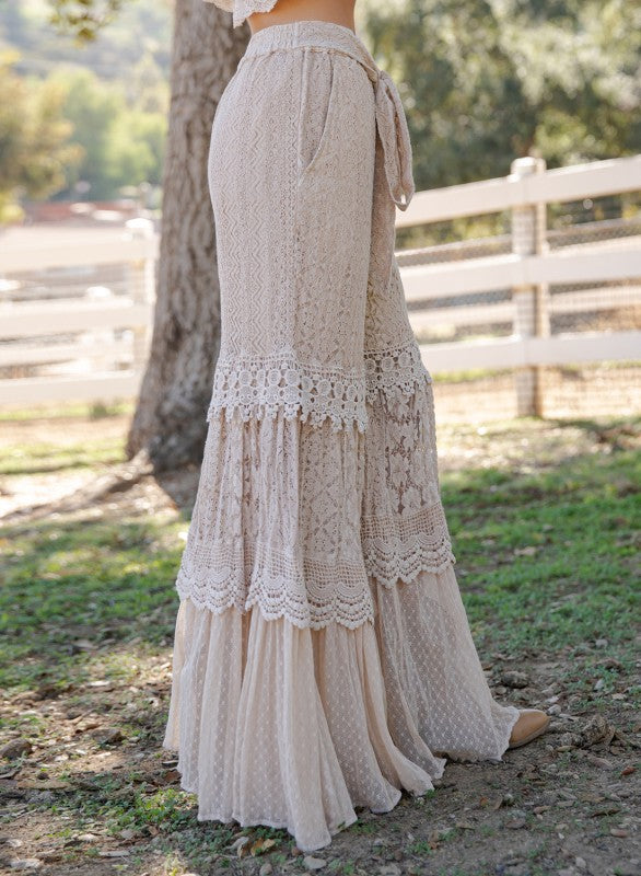 The Serenity Tiered Lace Pants