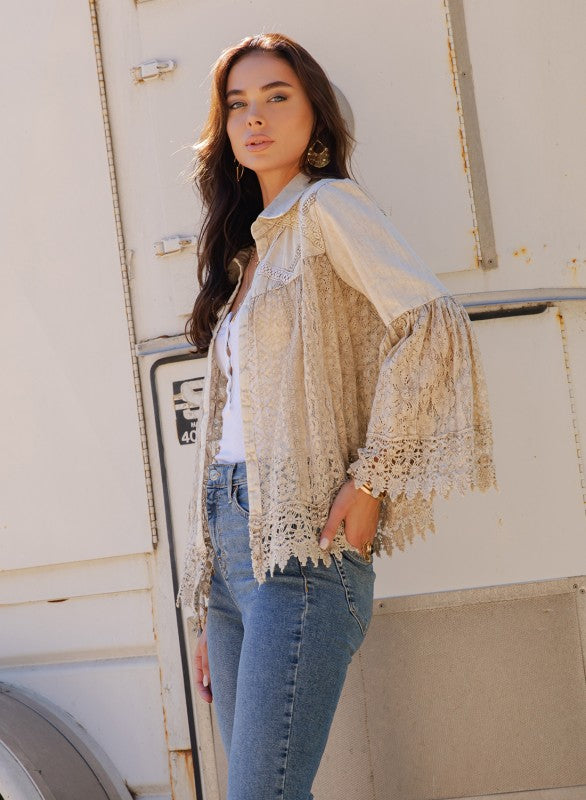 The Enchanted Lace Bell Sleeve Jacket