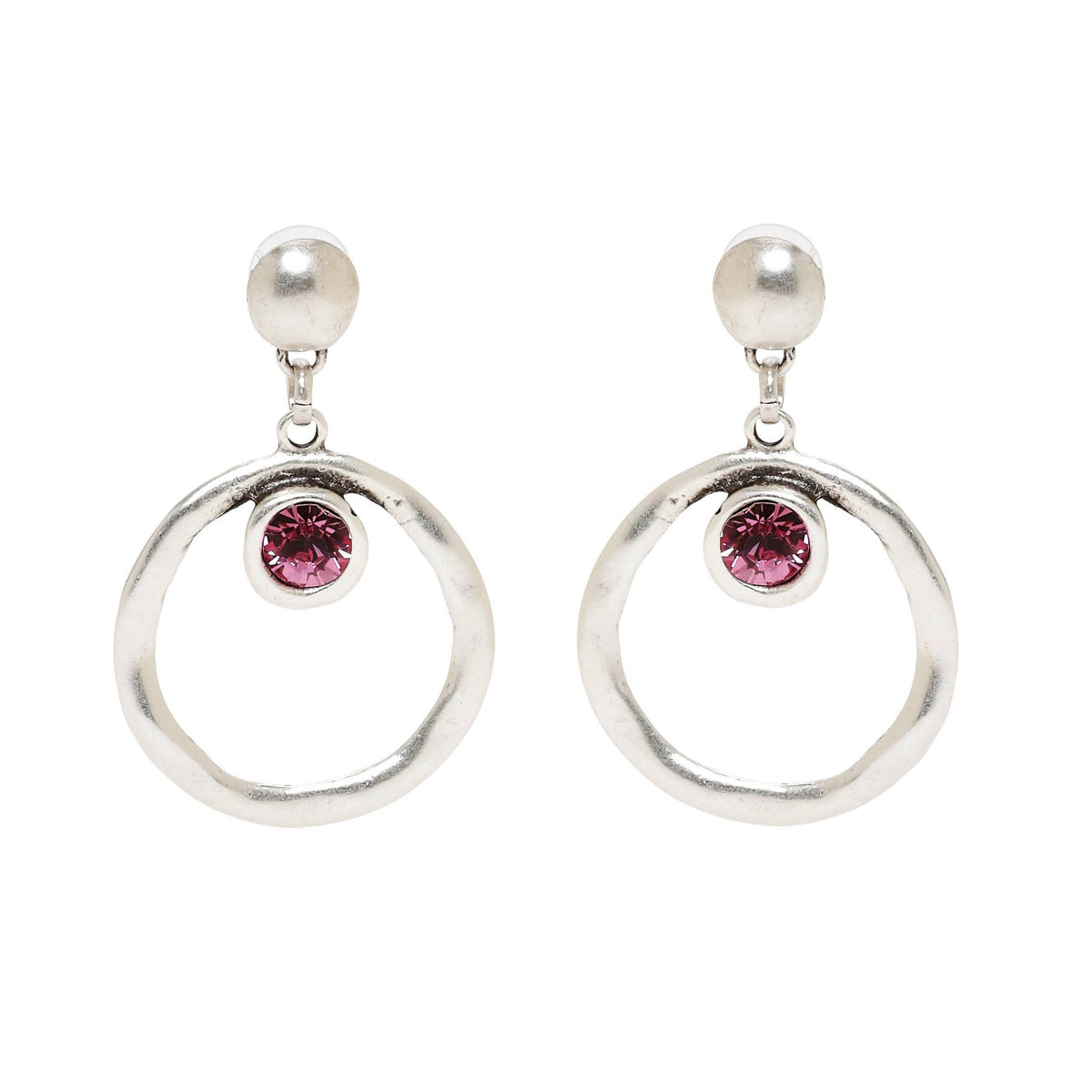 Rose Halo Pewter Earrings 
