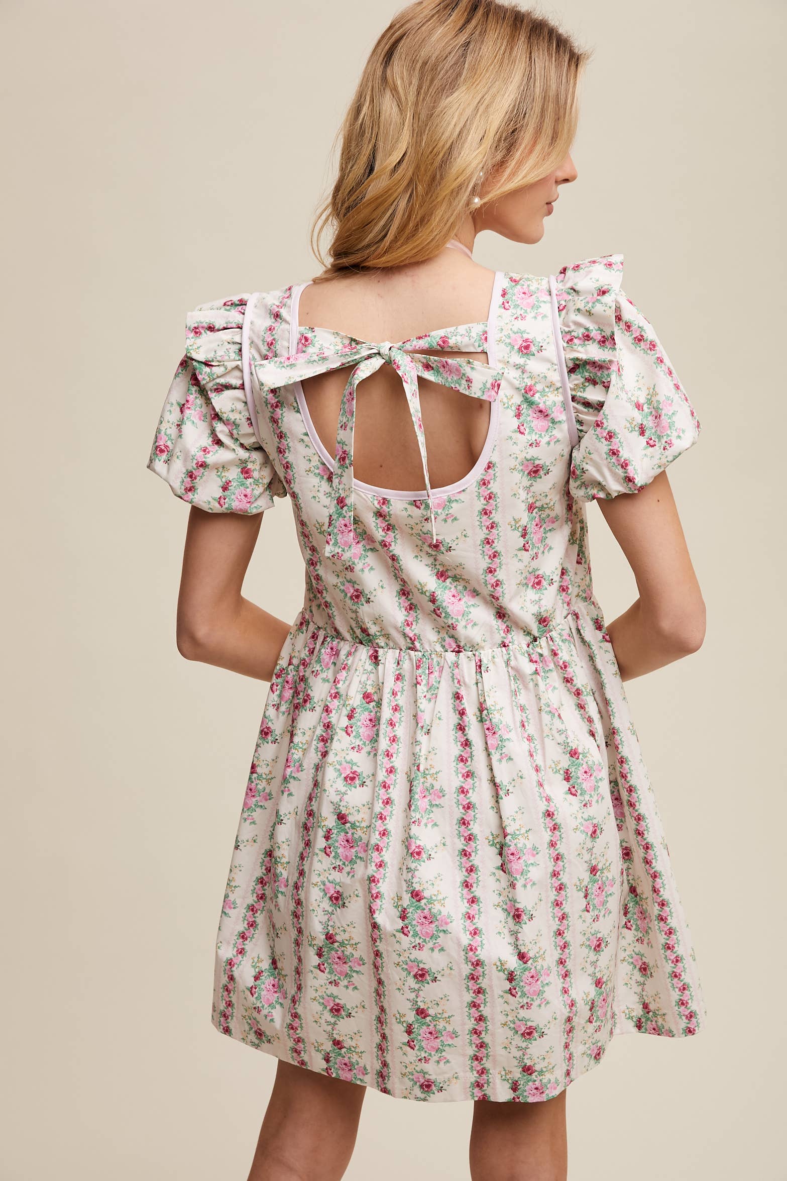 Just Peachy Vintage Floral Babydoll Dress