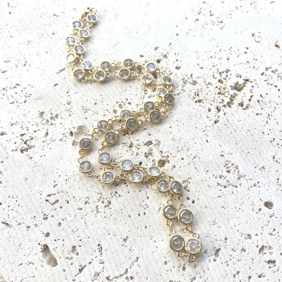 Crystal Necklace 6mm Gold Layering