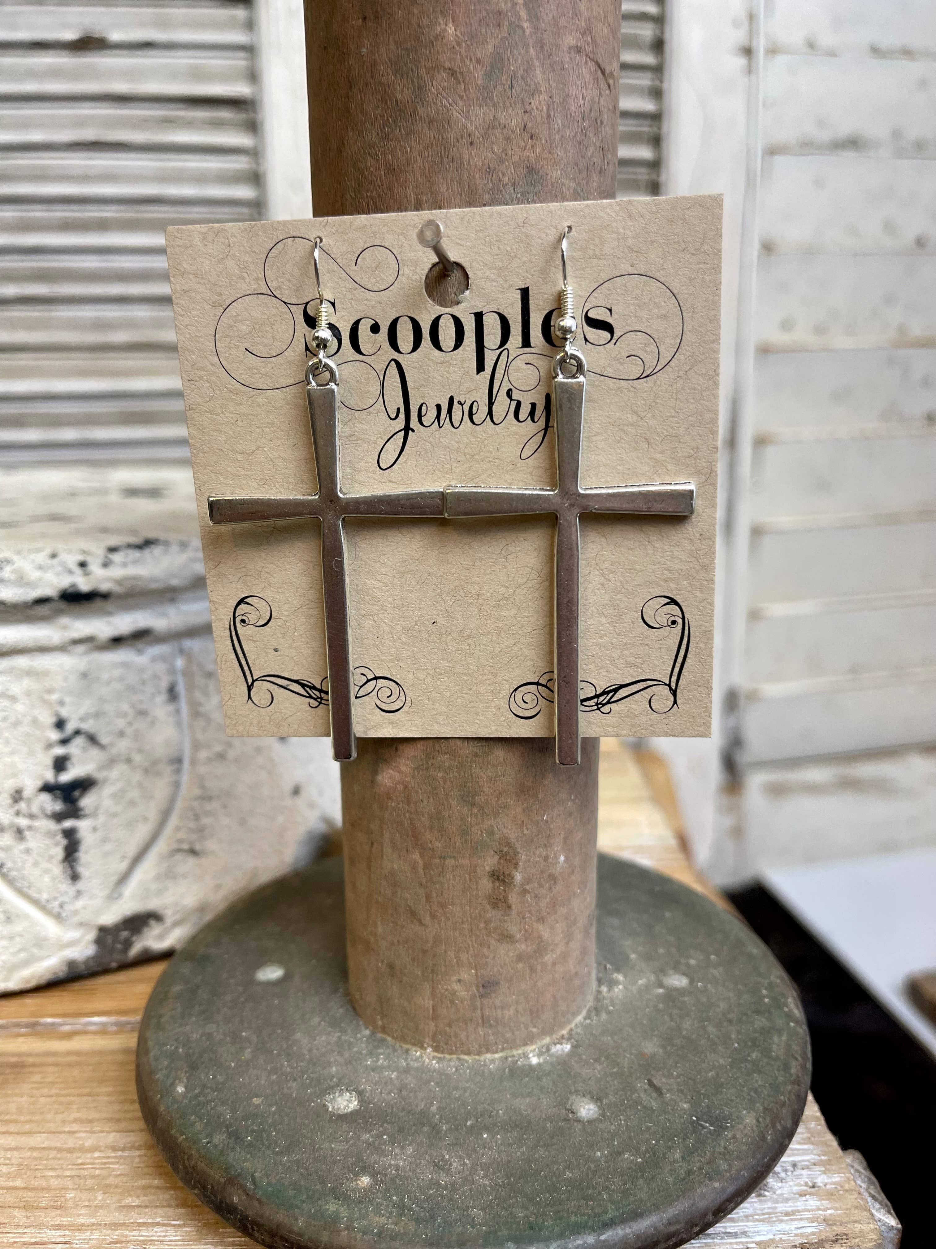 Silver Cross Earrings