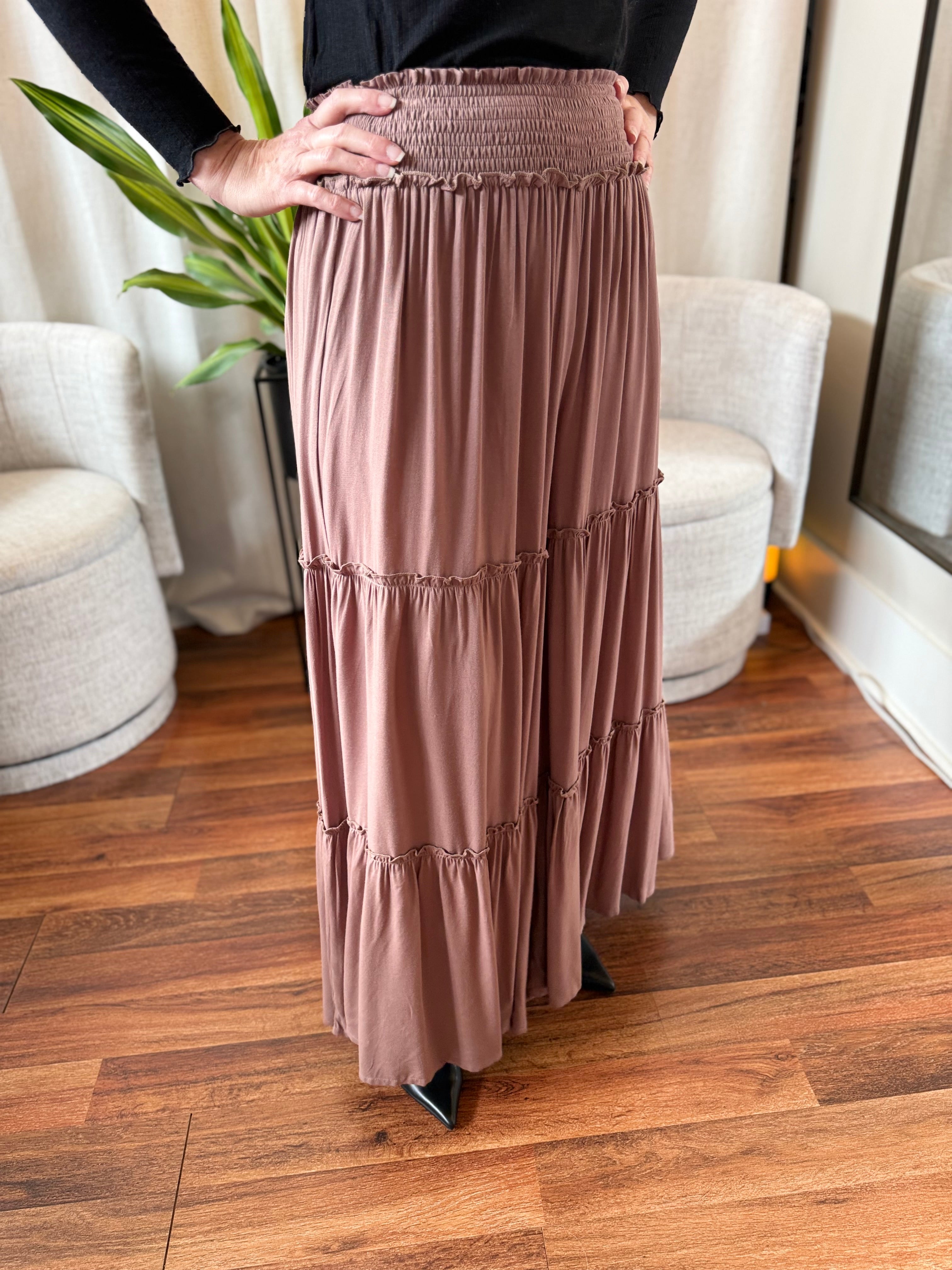 Autumn Skies Tiered Palazzo Pants