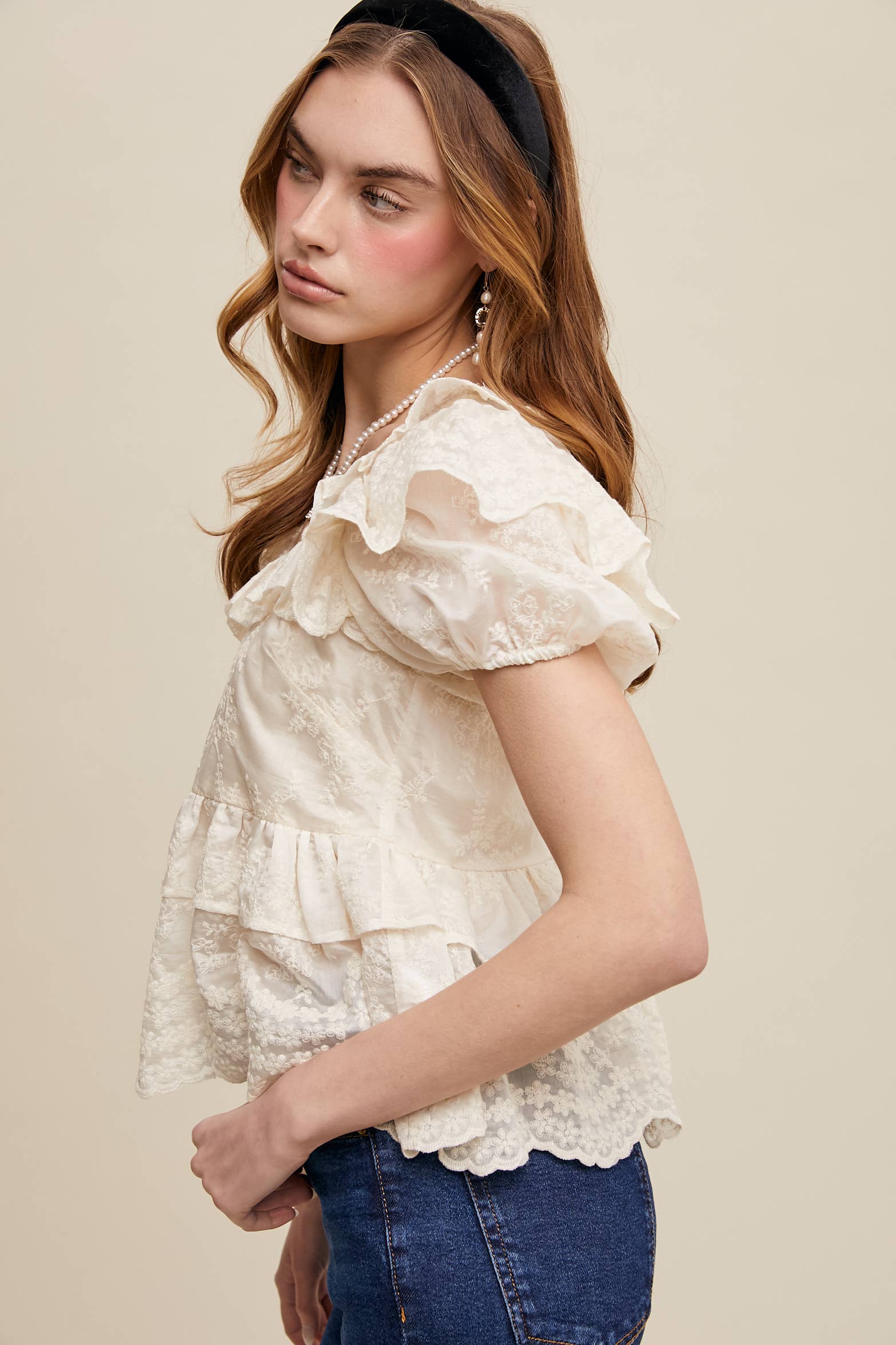 Vintage Ruffle Romance Blouse (Regular $49)