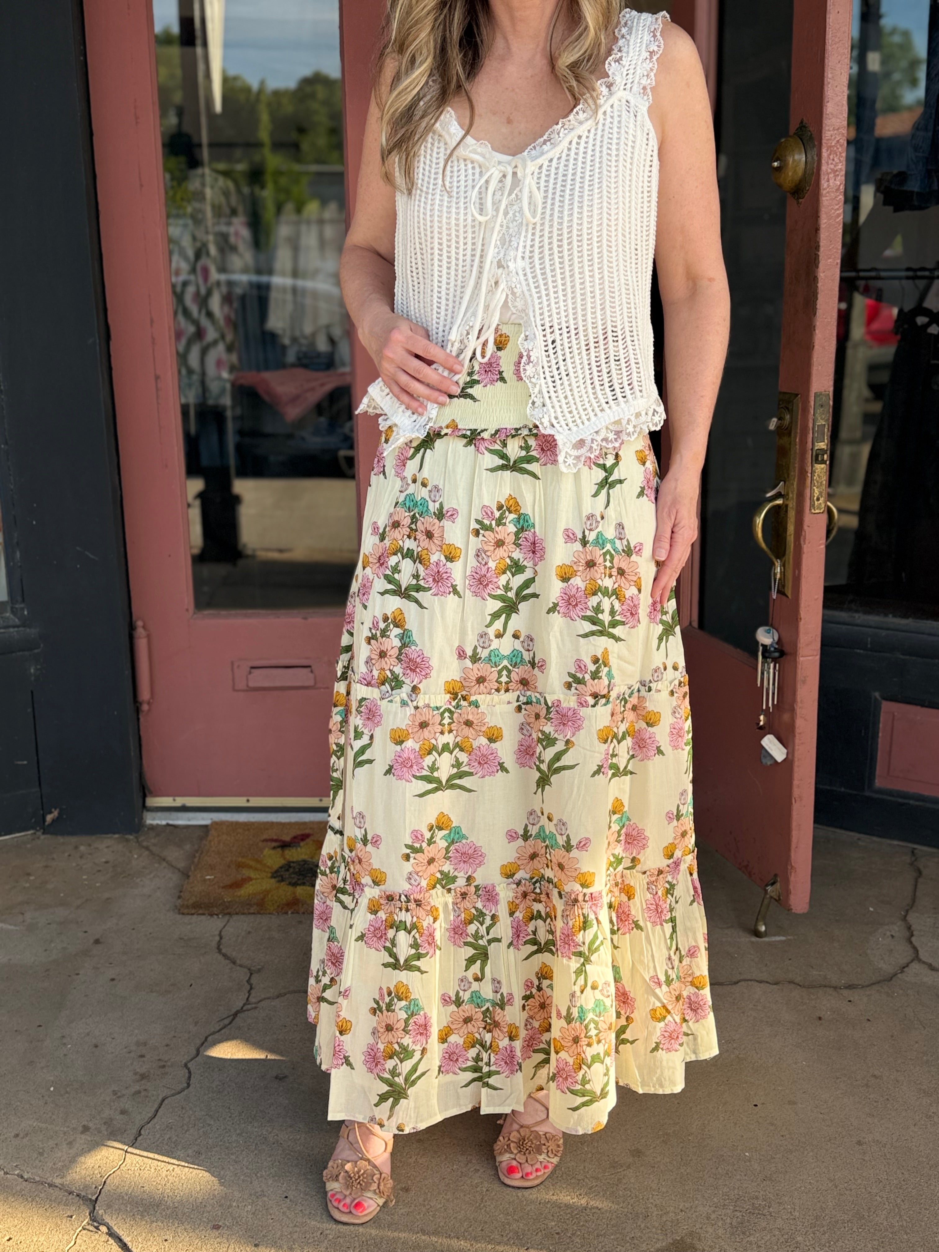 Newport Skirt – free-spirited feminine silhouette, front view

