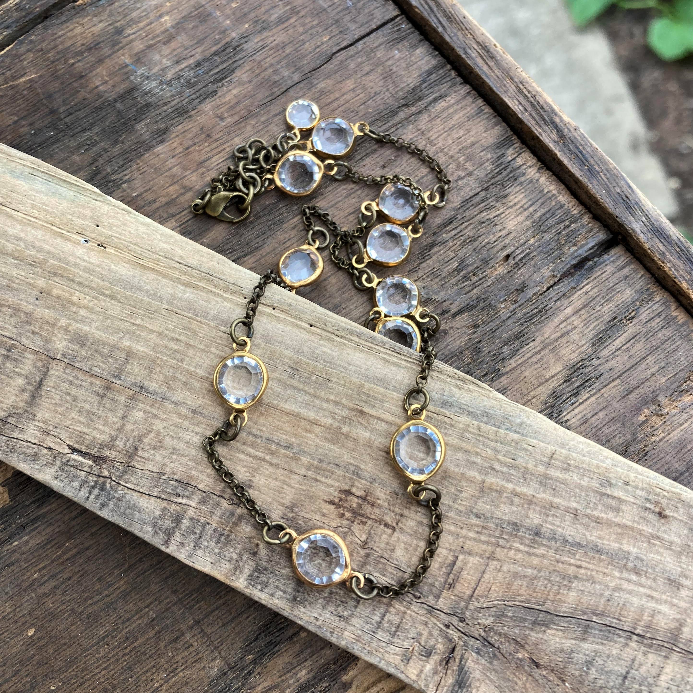 Crystal & Gold Bead Necklace