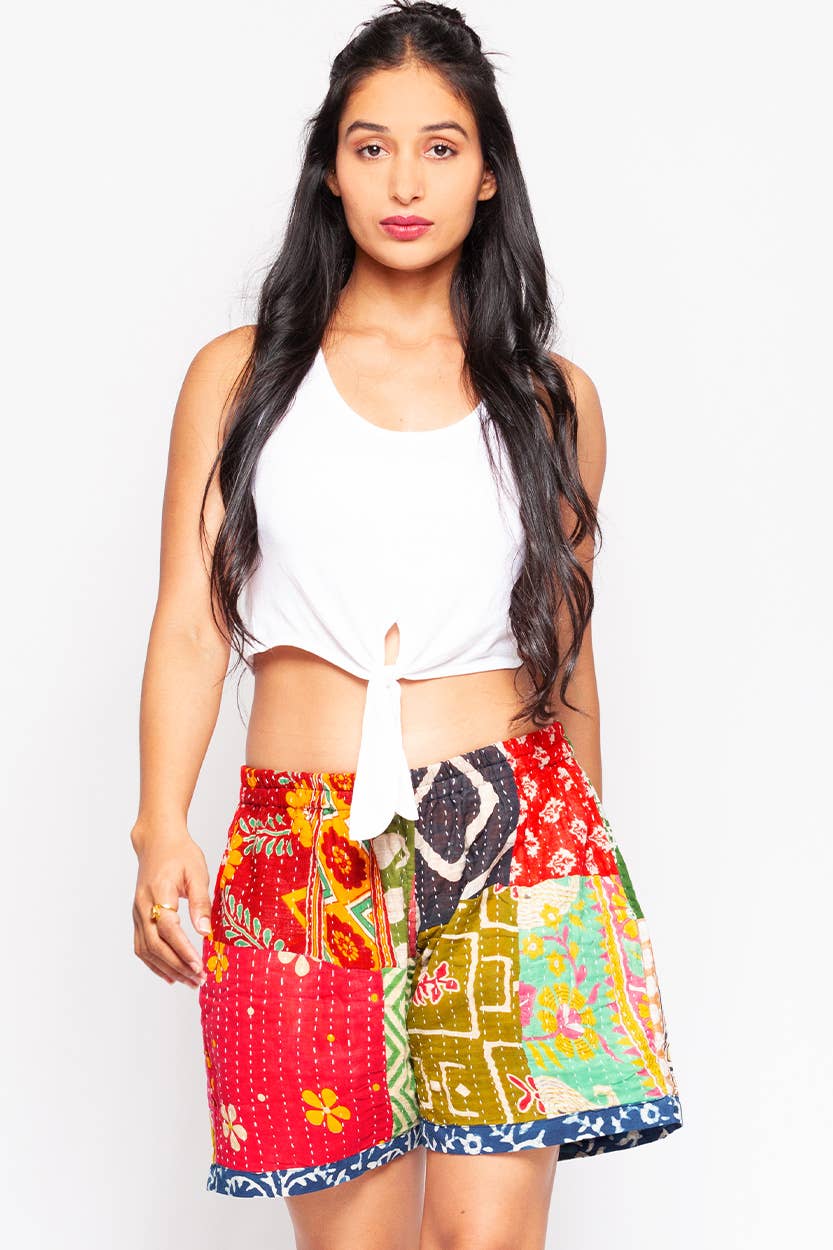 Kantha Patchwork Shorts