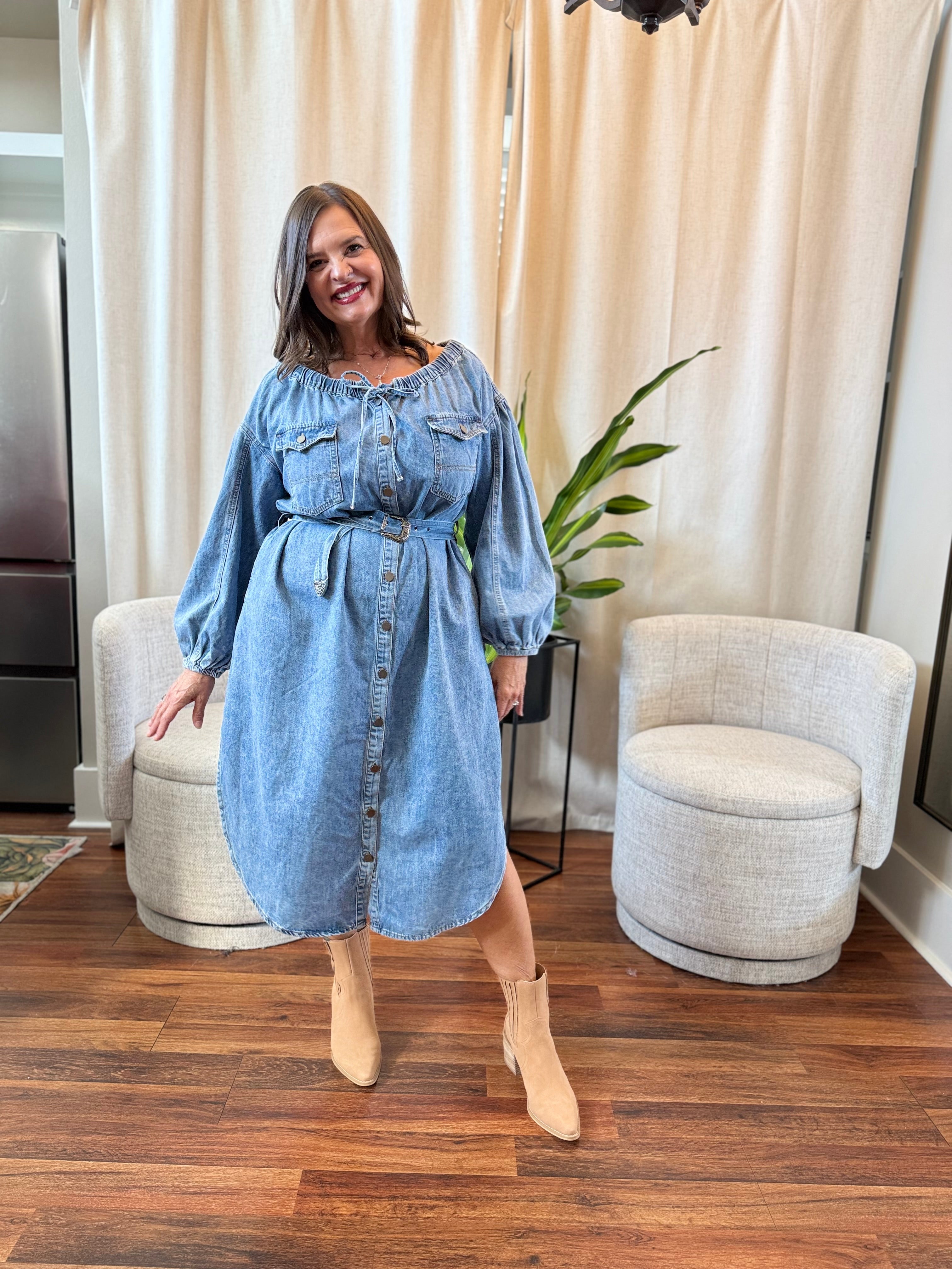 Cowgirl Charm Denim Dress