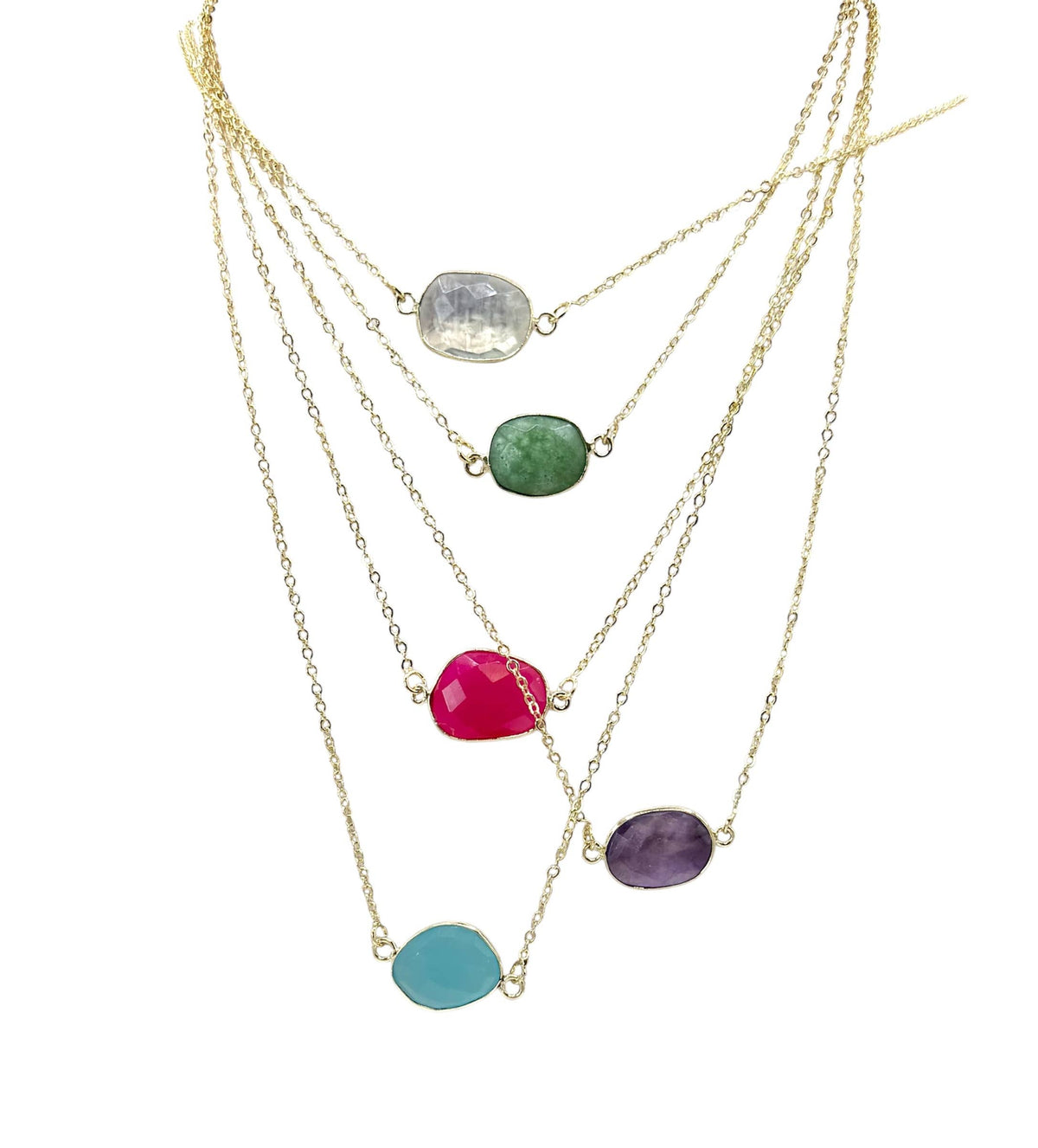 Showcasing 5 different necklace colors