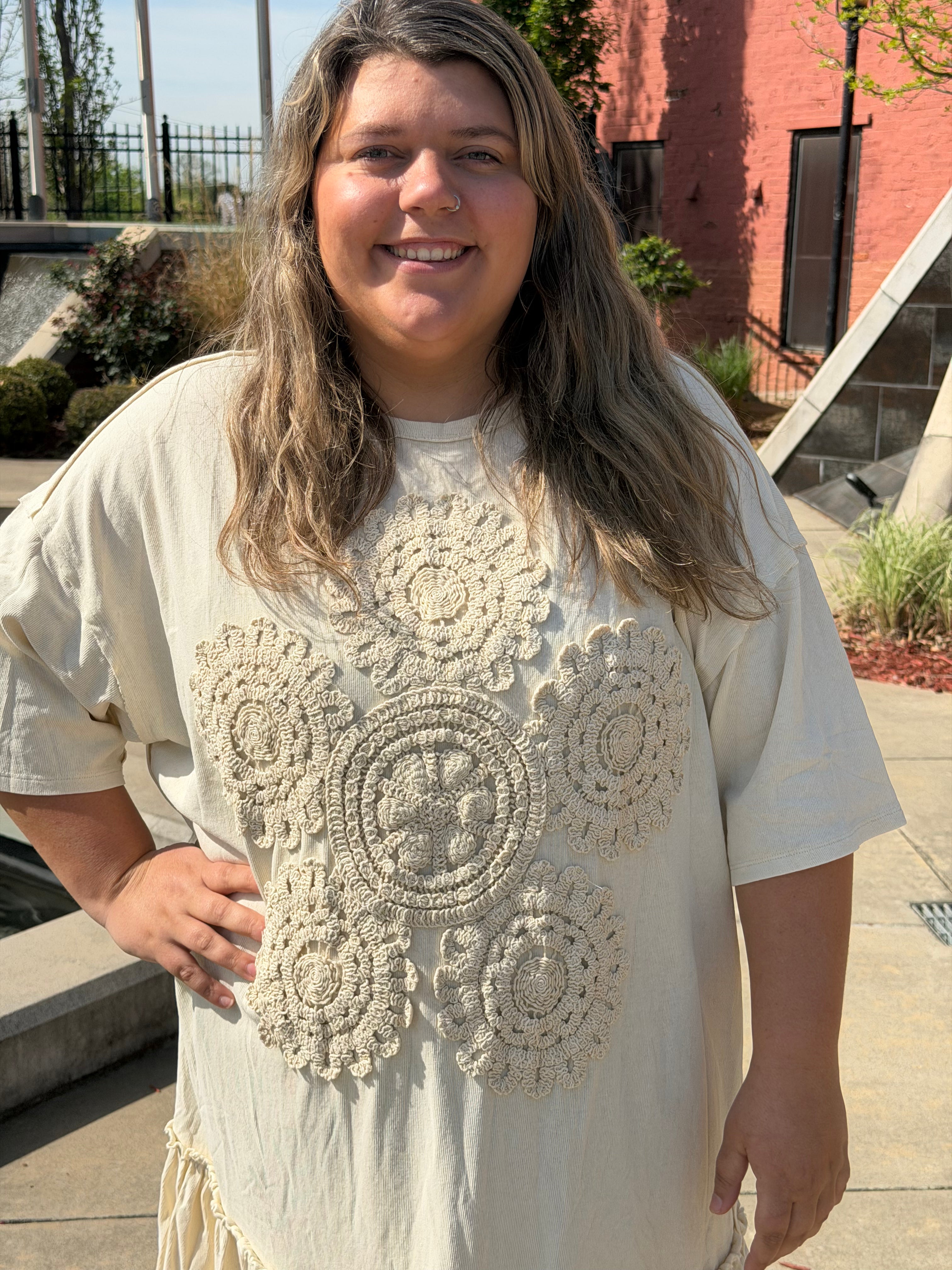 The Celeste Crochet Tunic Dress