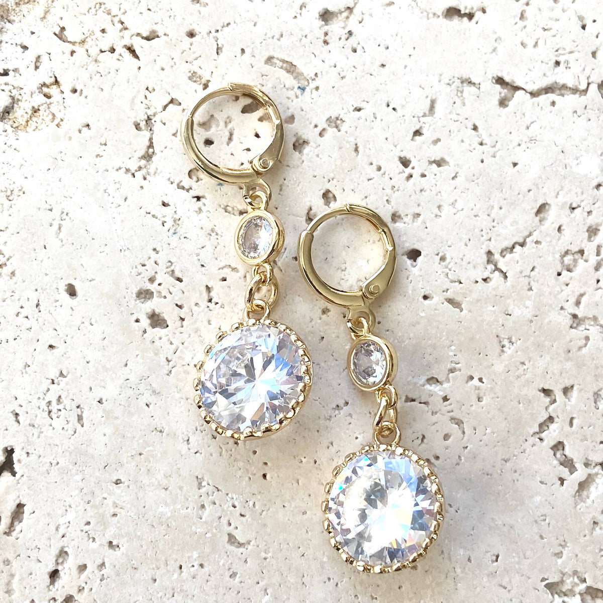 Crystal Deluxe 14mm Gold Earrings