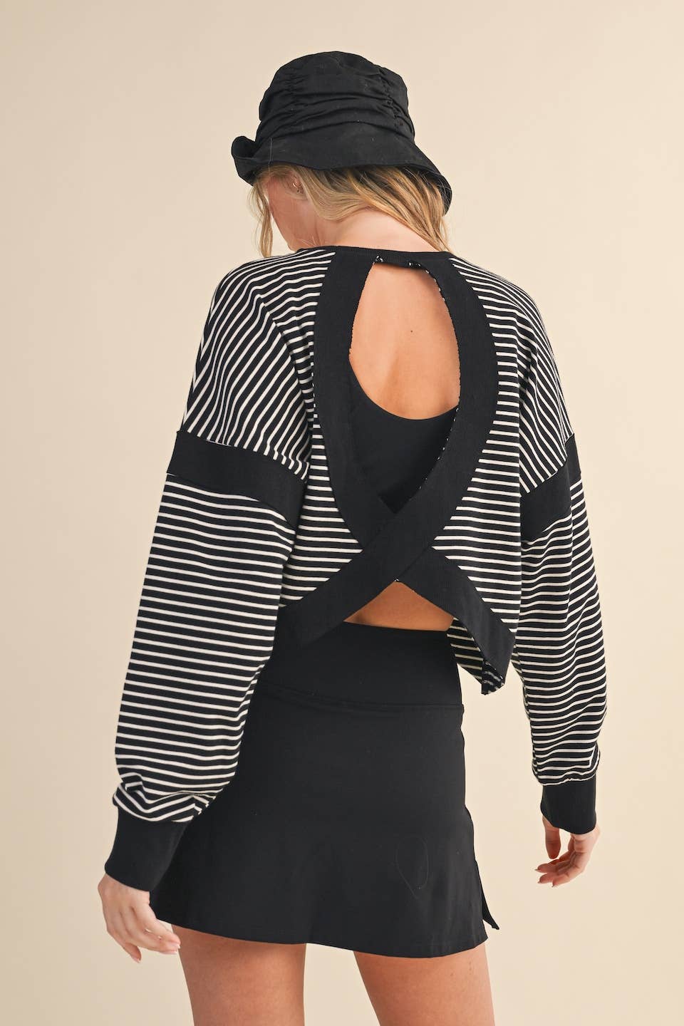 Cutout Stripe Pullover