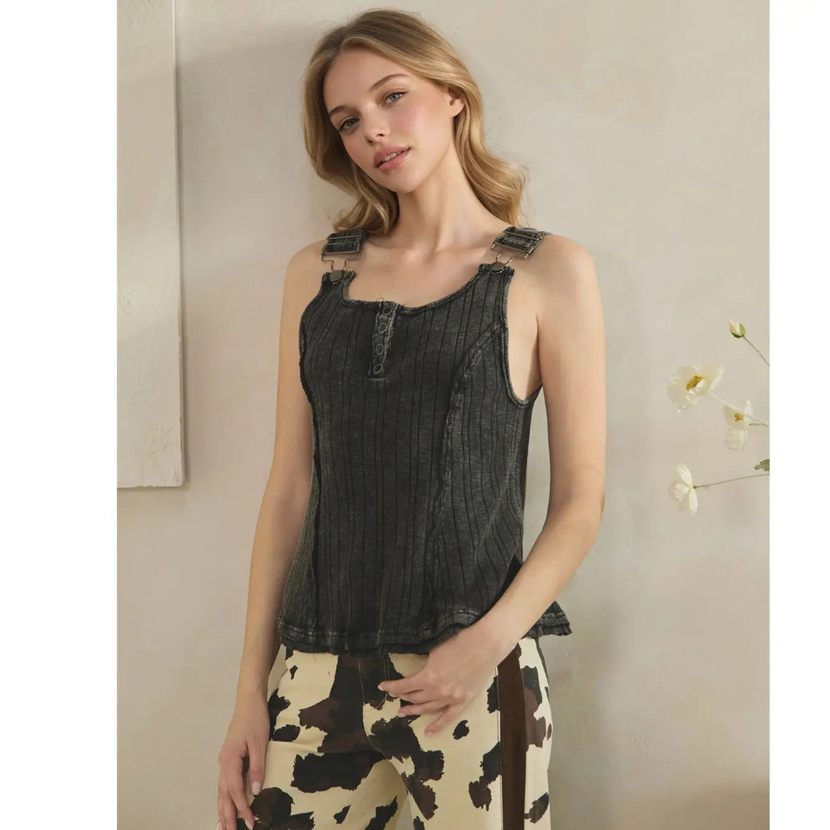 Black Buckle Up Tank