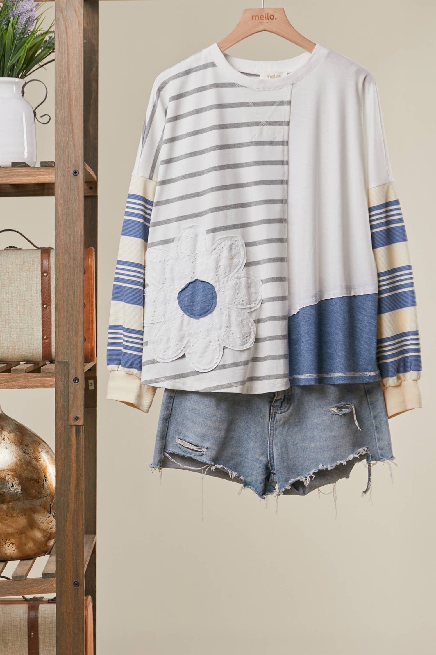 Olivia Striped Floral Top