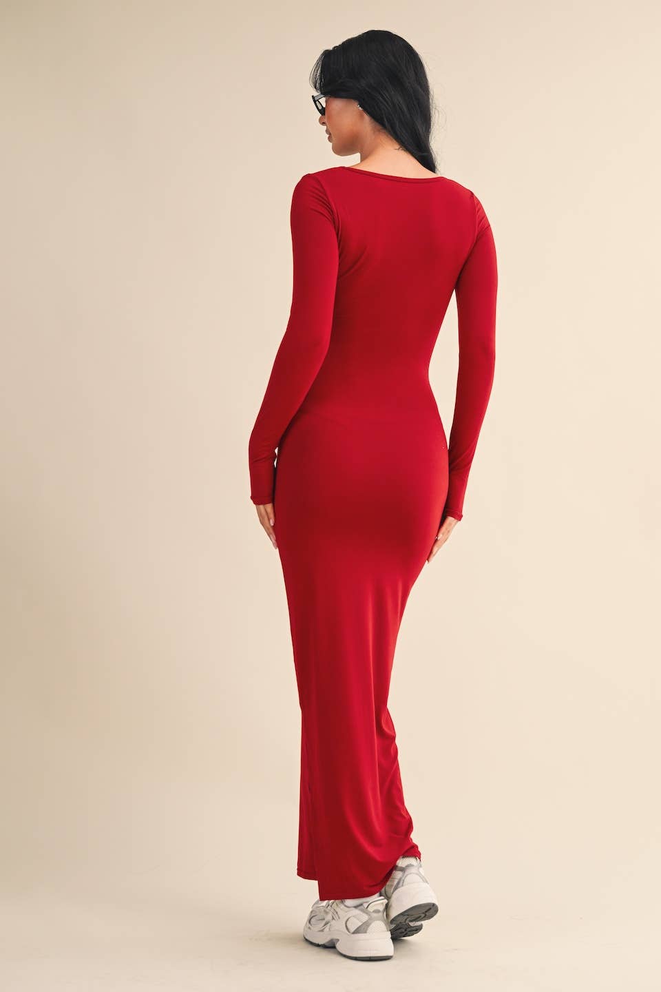 Sleek & Chic Soft Knit Jersey Maxi Dress