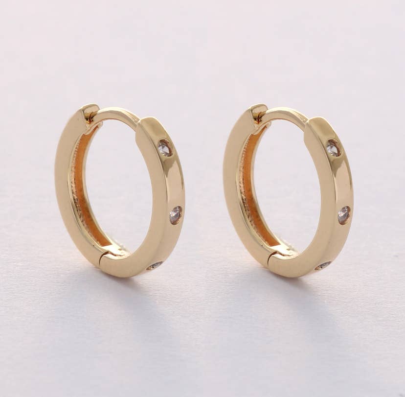 Petite Crystal Huggie Hoop Earrings