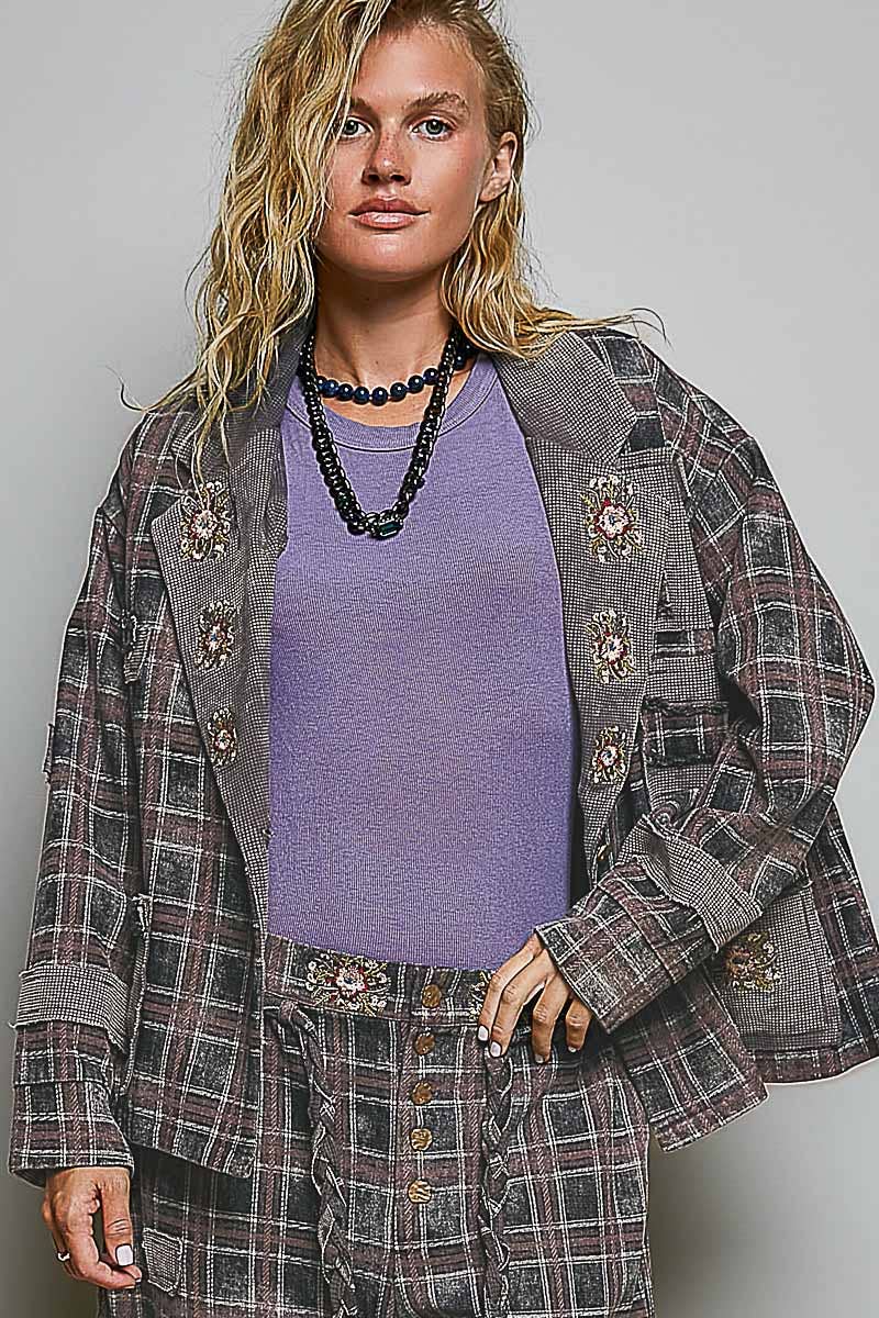 The Celestine Jacket — Olive Plaid
