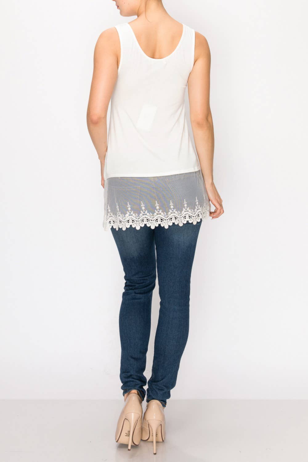 Ivory Lace Hem Tank