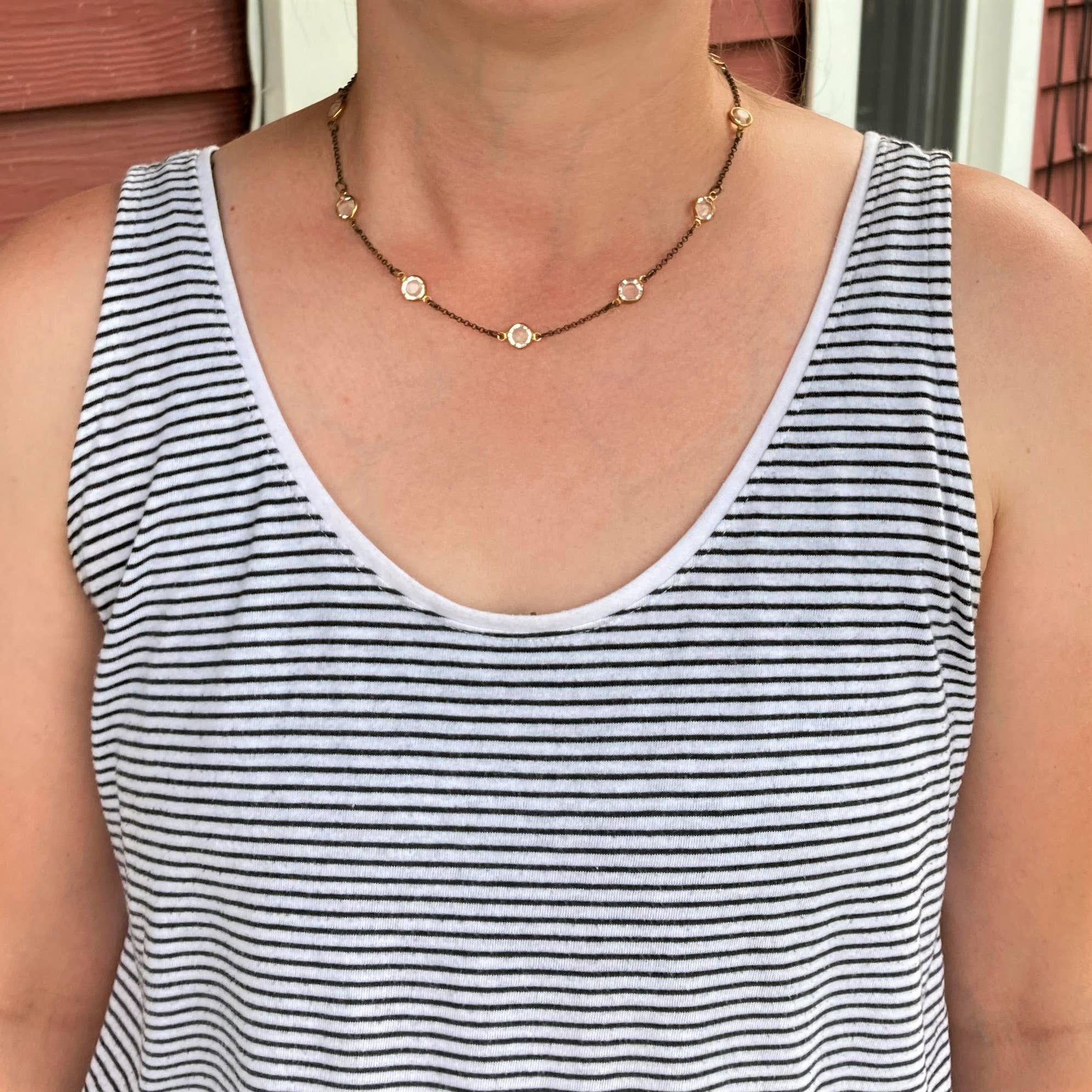Crystal & Gold Bead Necklace