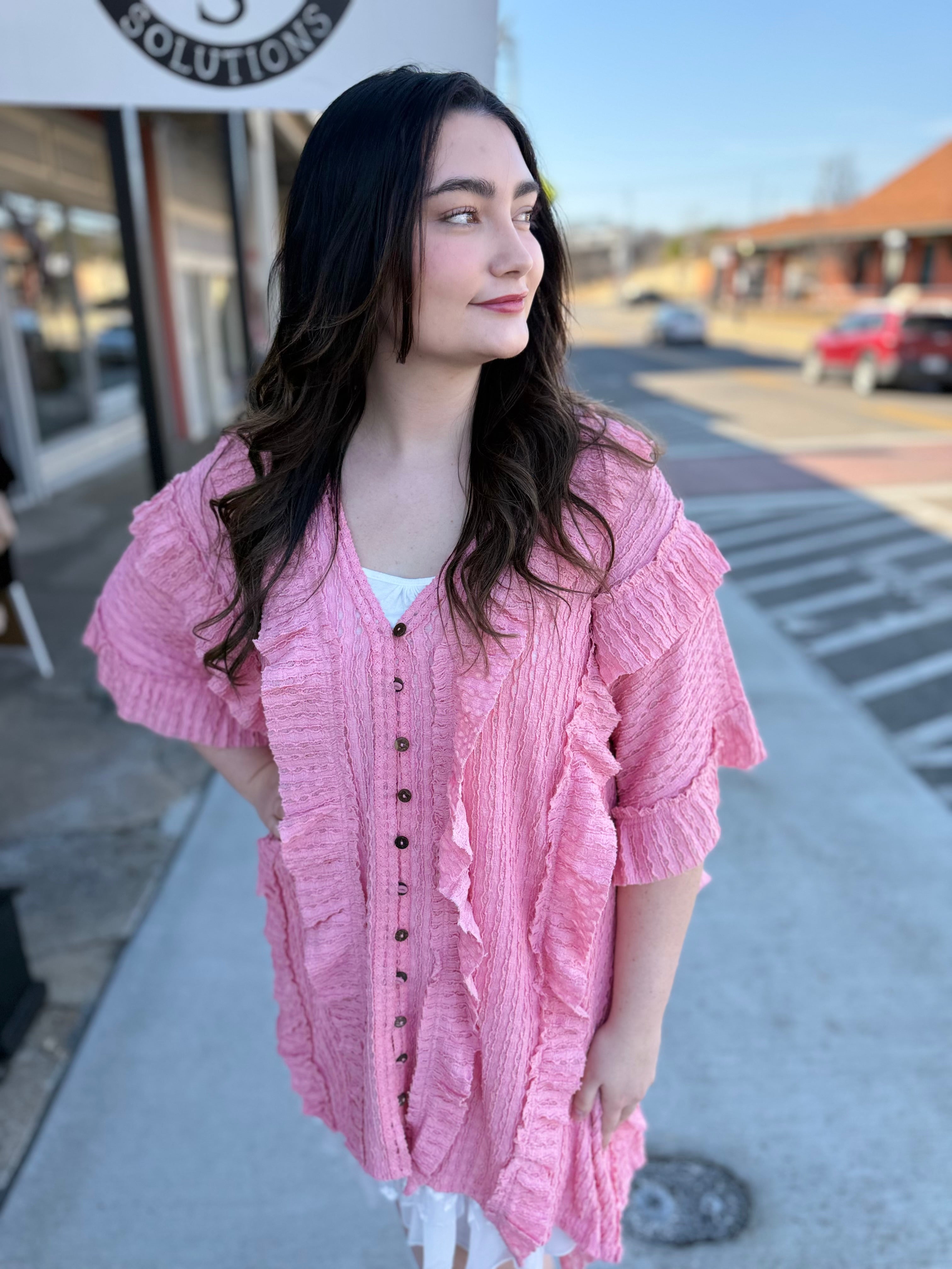 The Layla Ruffle Poncho Cardigan