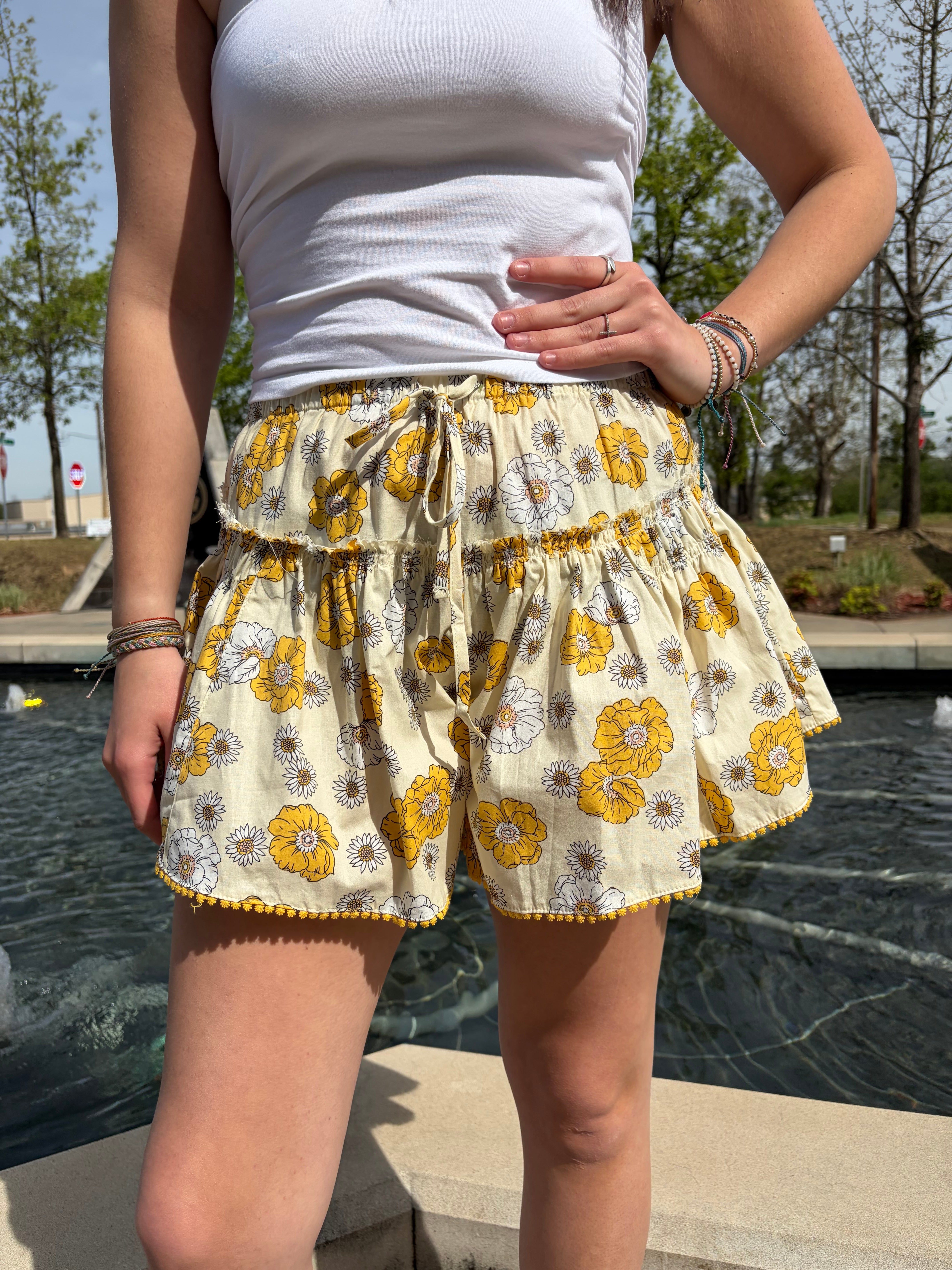 Walking on Sunshine Floral Shorts