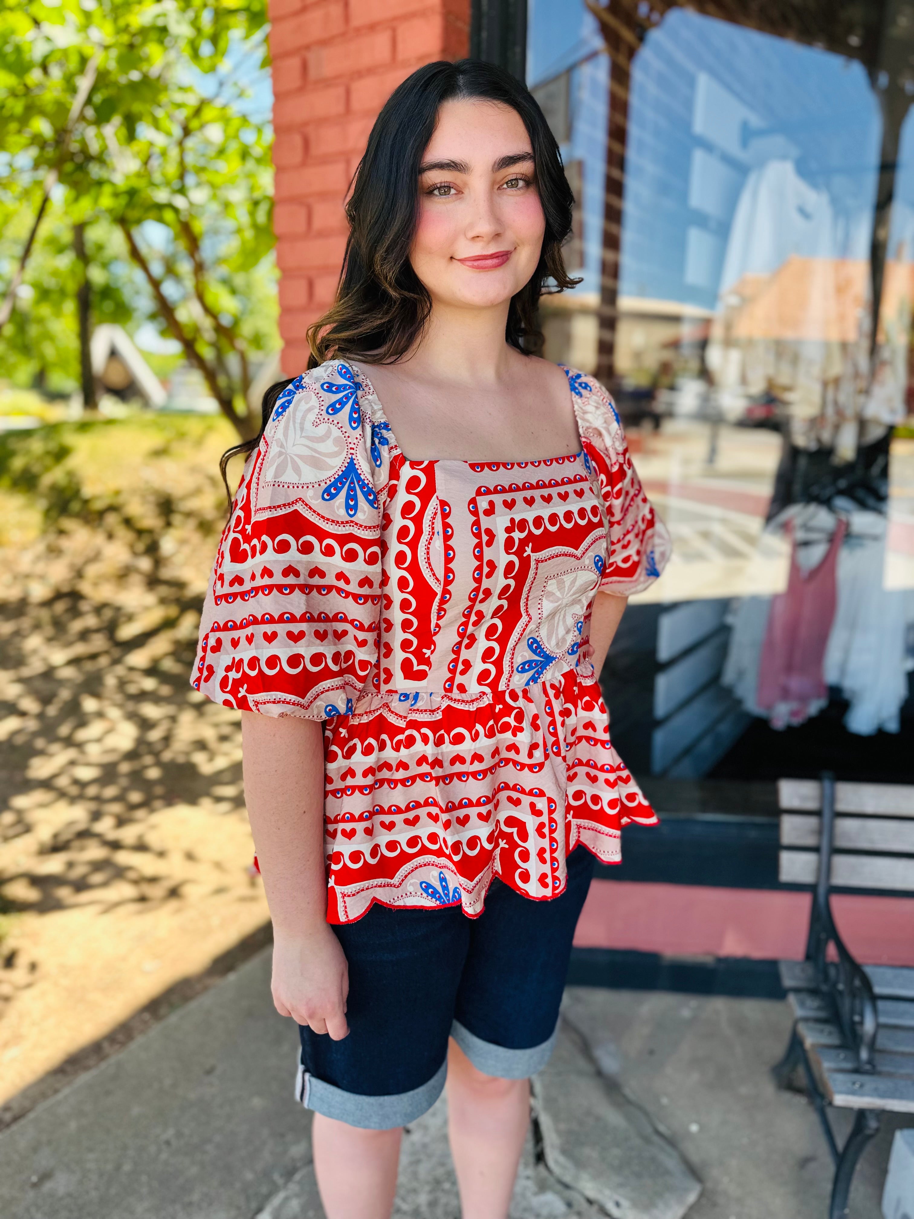 Freedom Peplum Top