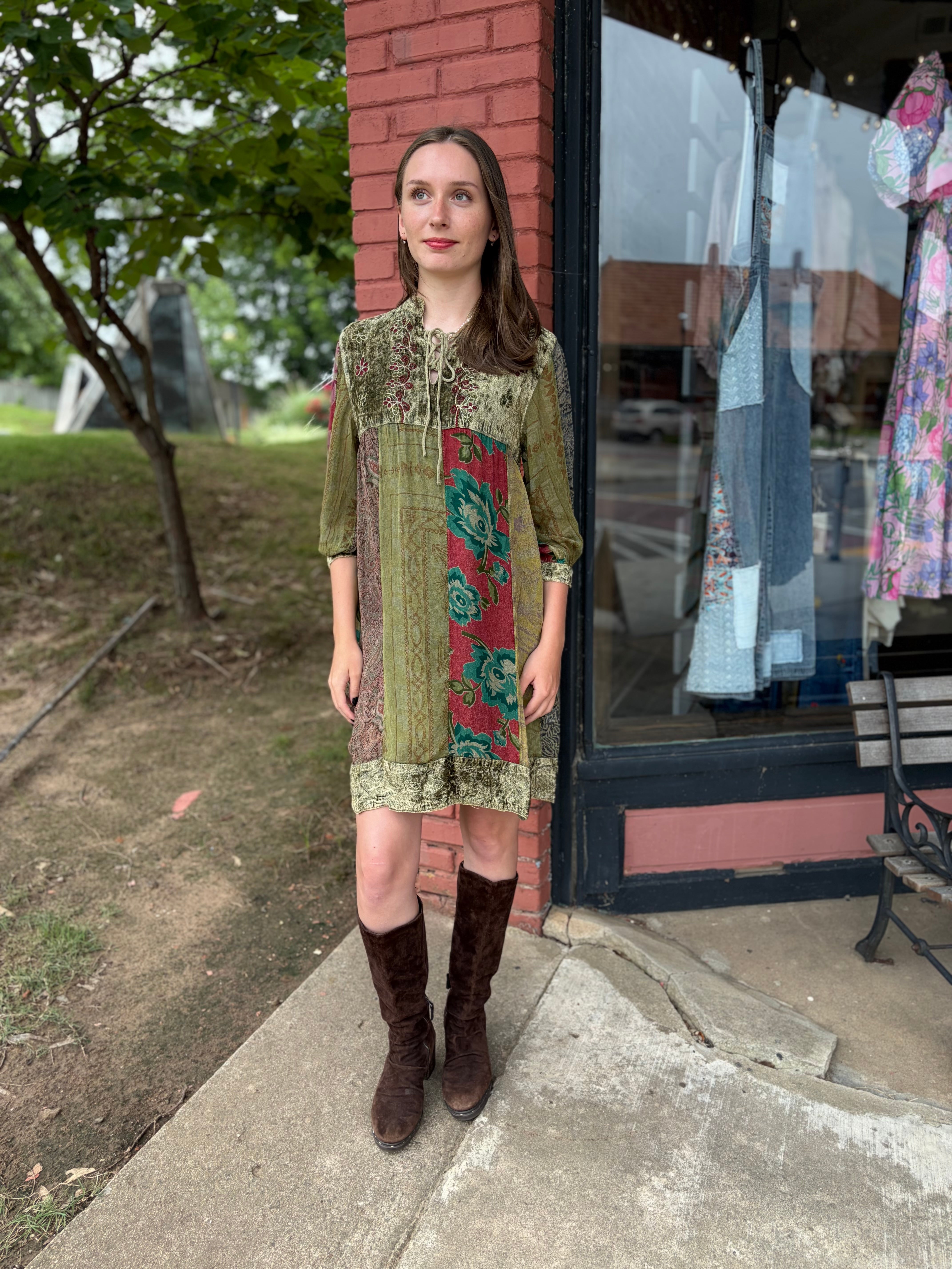 Lizzy Bohemian Patchwork Babydoll Dress