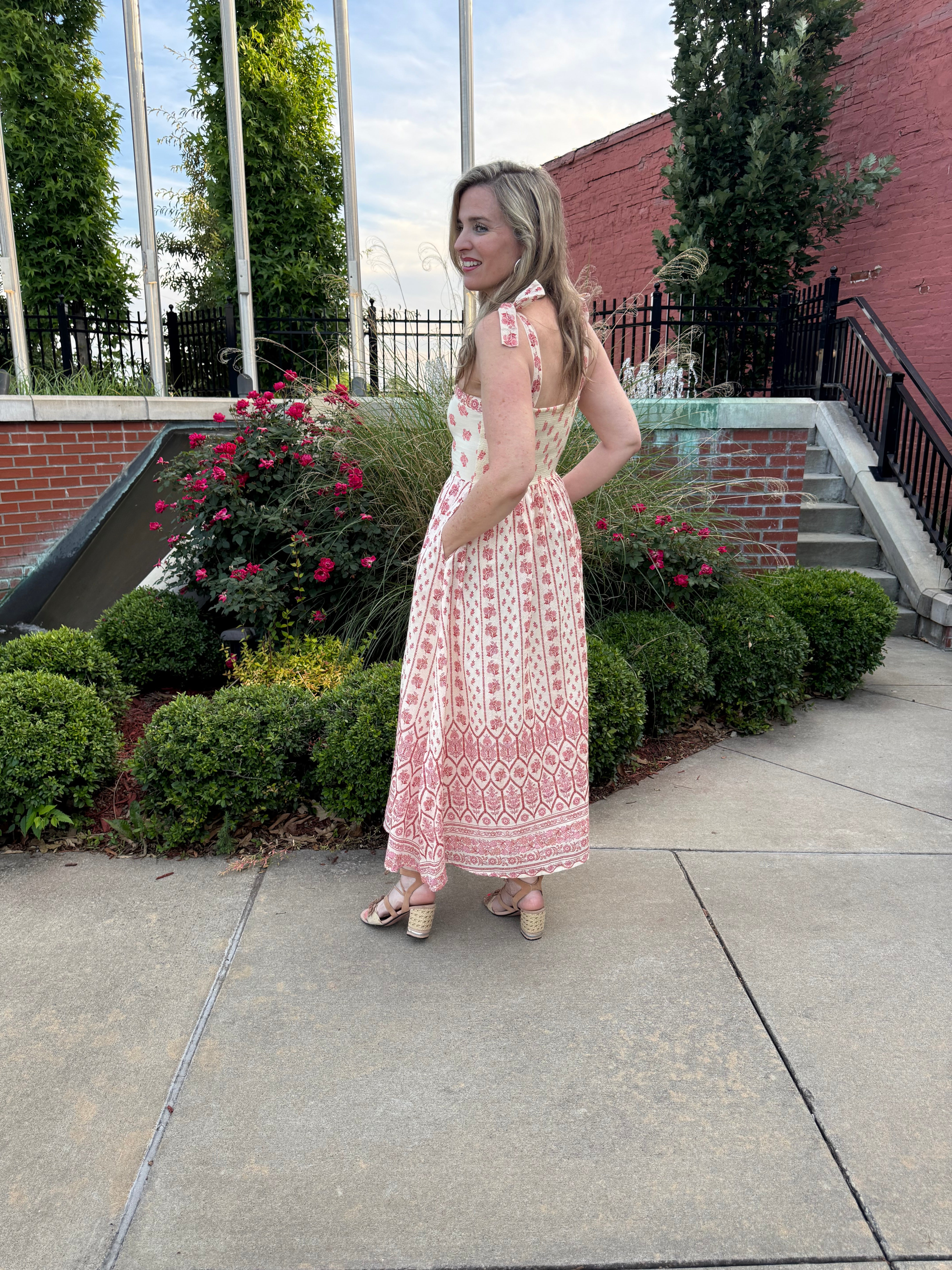 Back view of the Blush Garden Dress