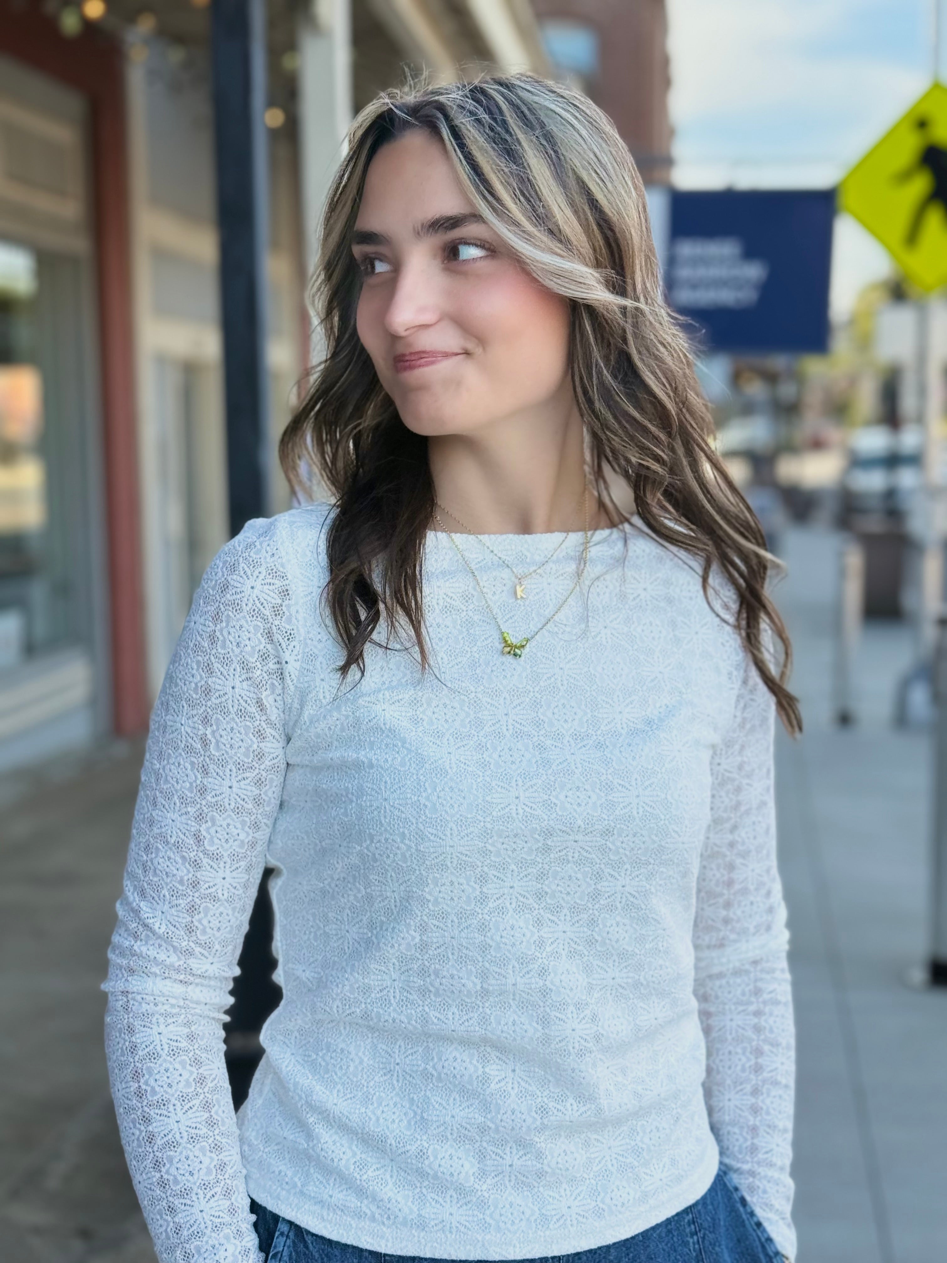 Floral Grace Lace Long Sleeve Top