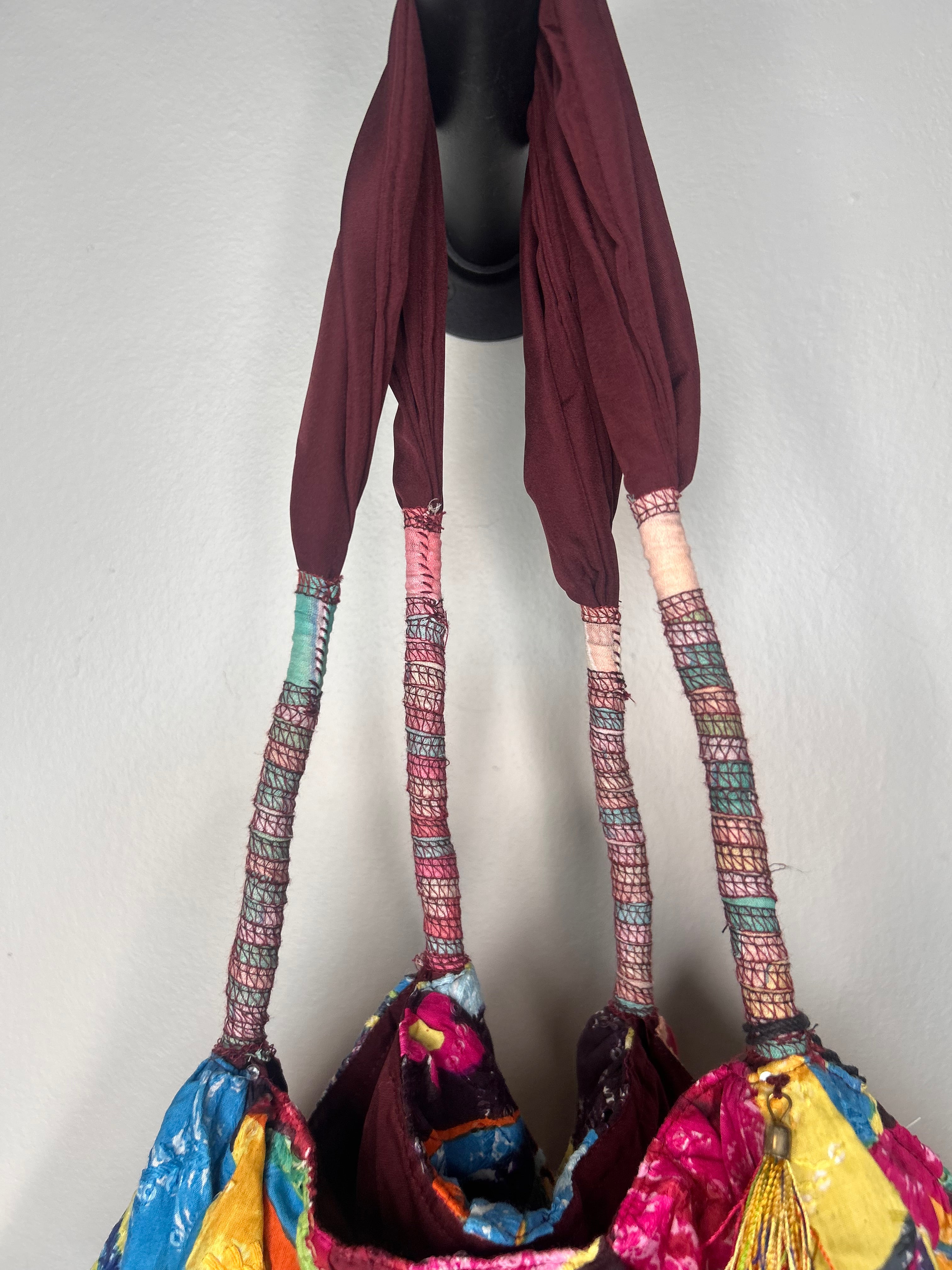 Wine Berry Ruffle Tote