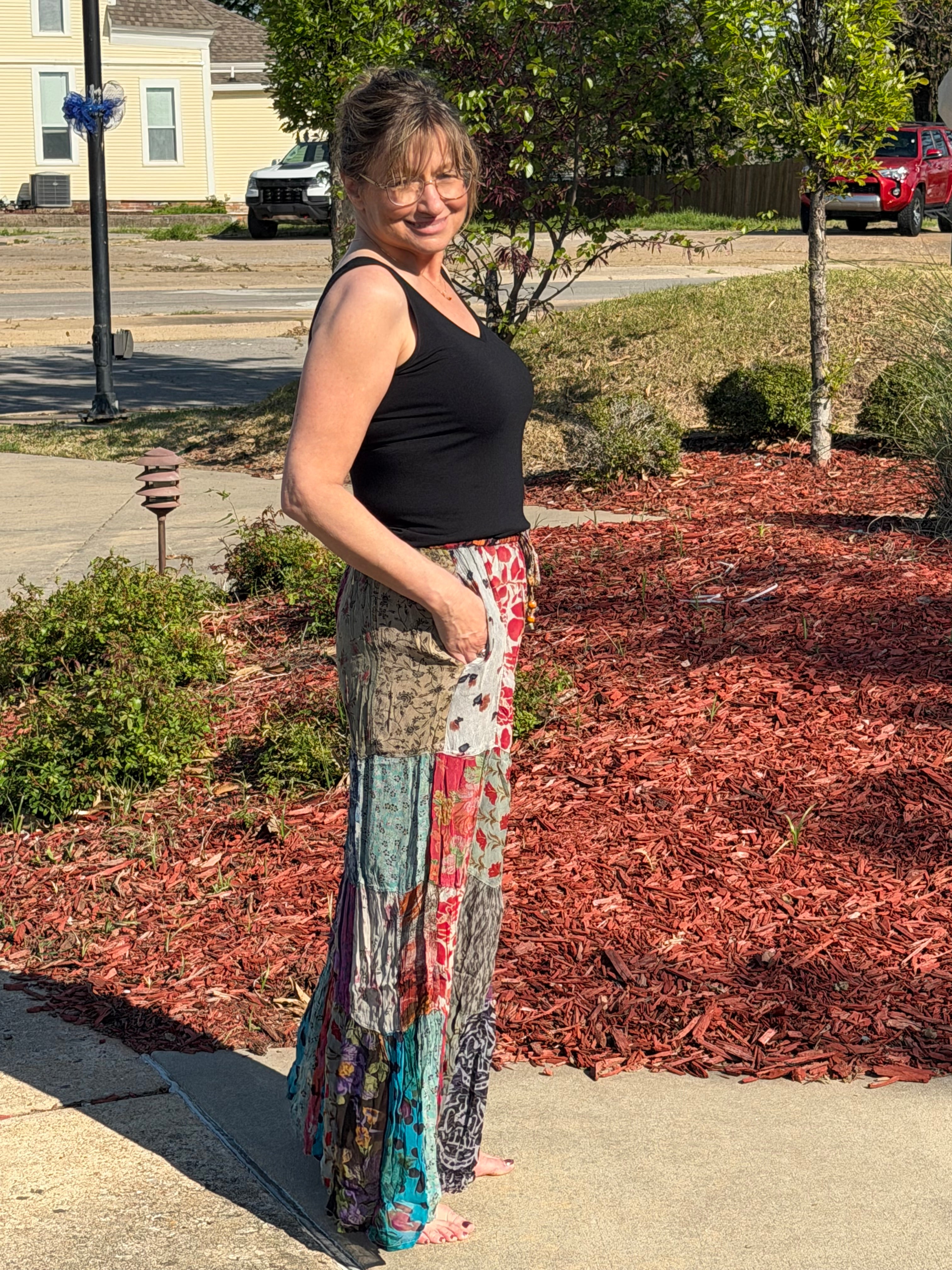 Bohème Patchwork Georgette Flares