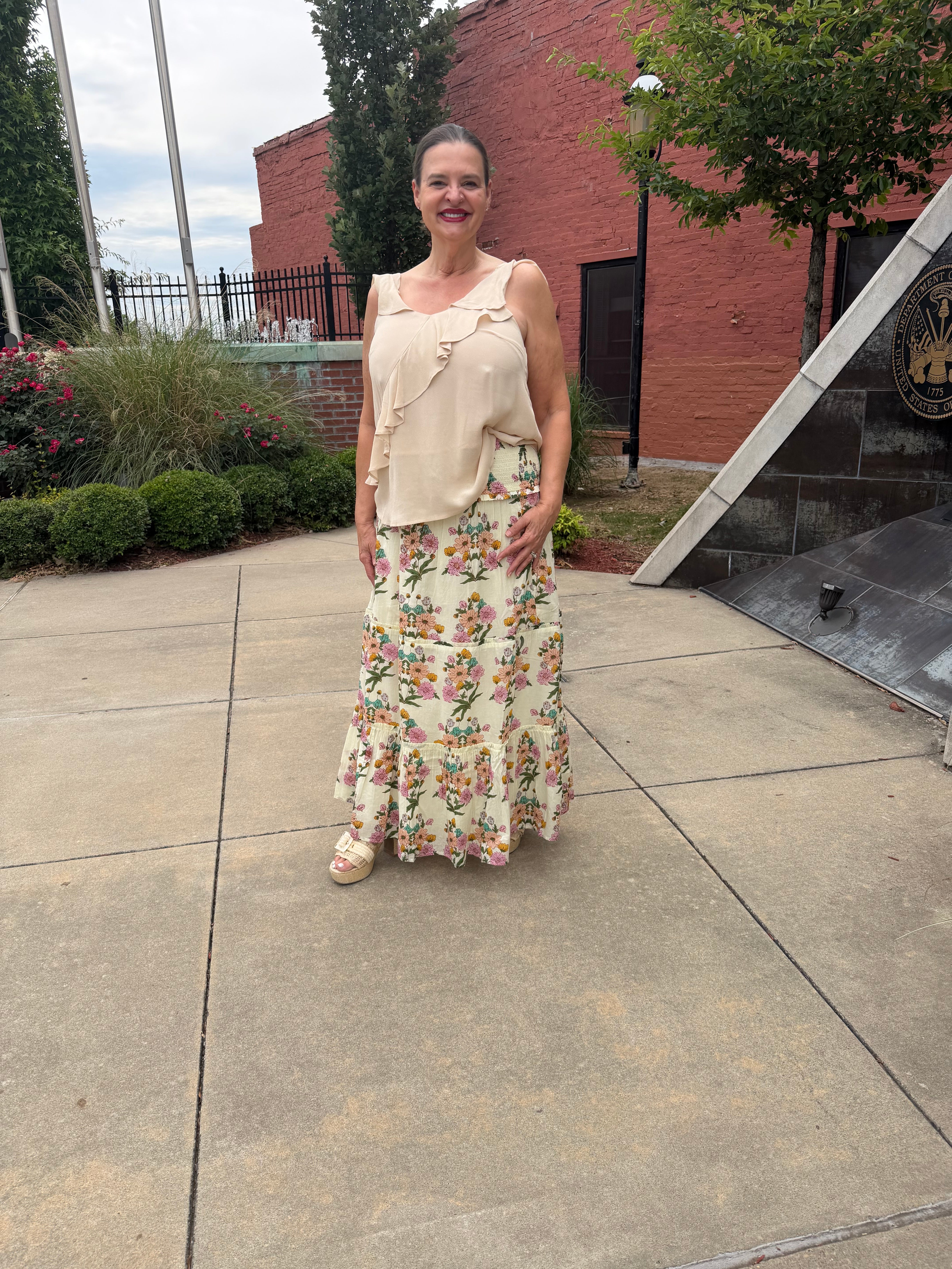 Newport Skirt – 100% pure cotton, flowing boho silhouette, full length