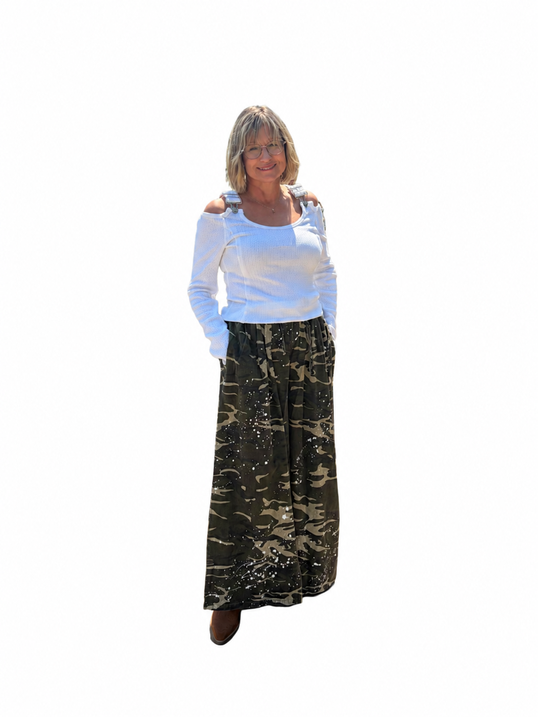 Paint Splash Camo Wide Leg Pants