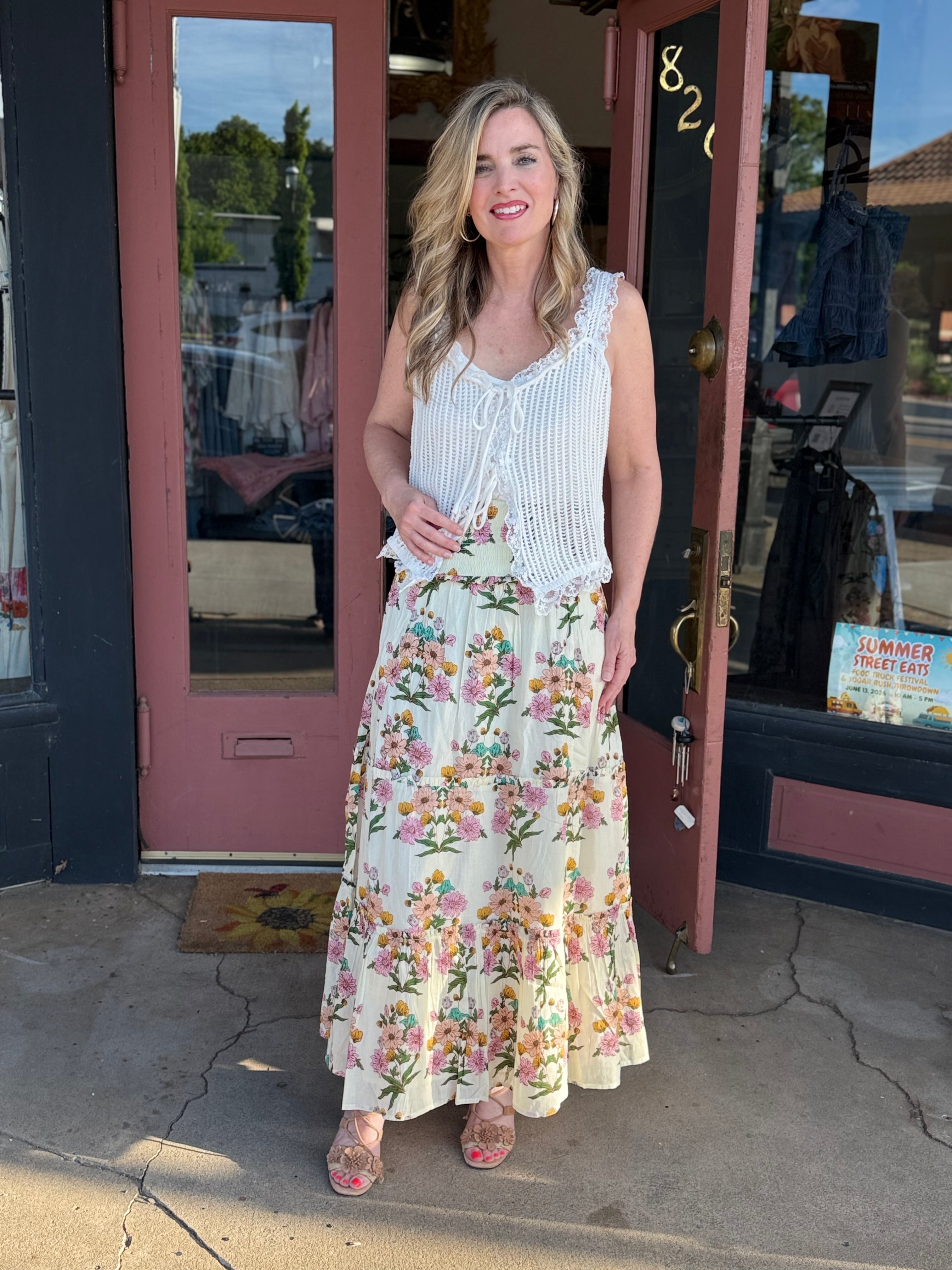 Newport Skirt – free-spirited feminine silhouette, side view
