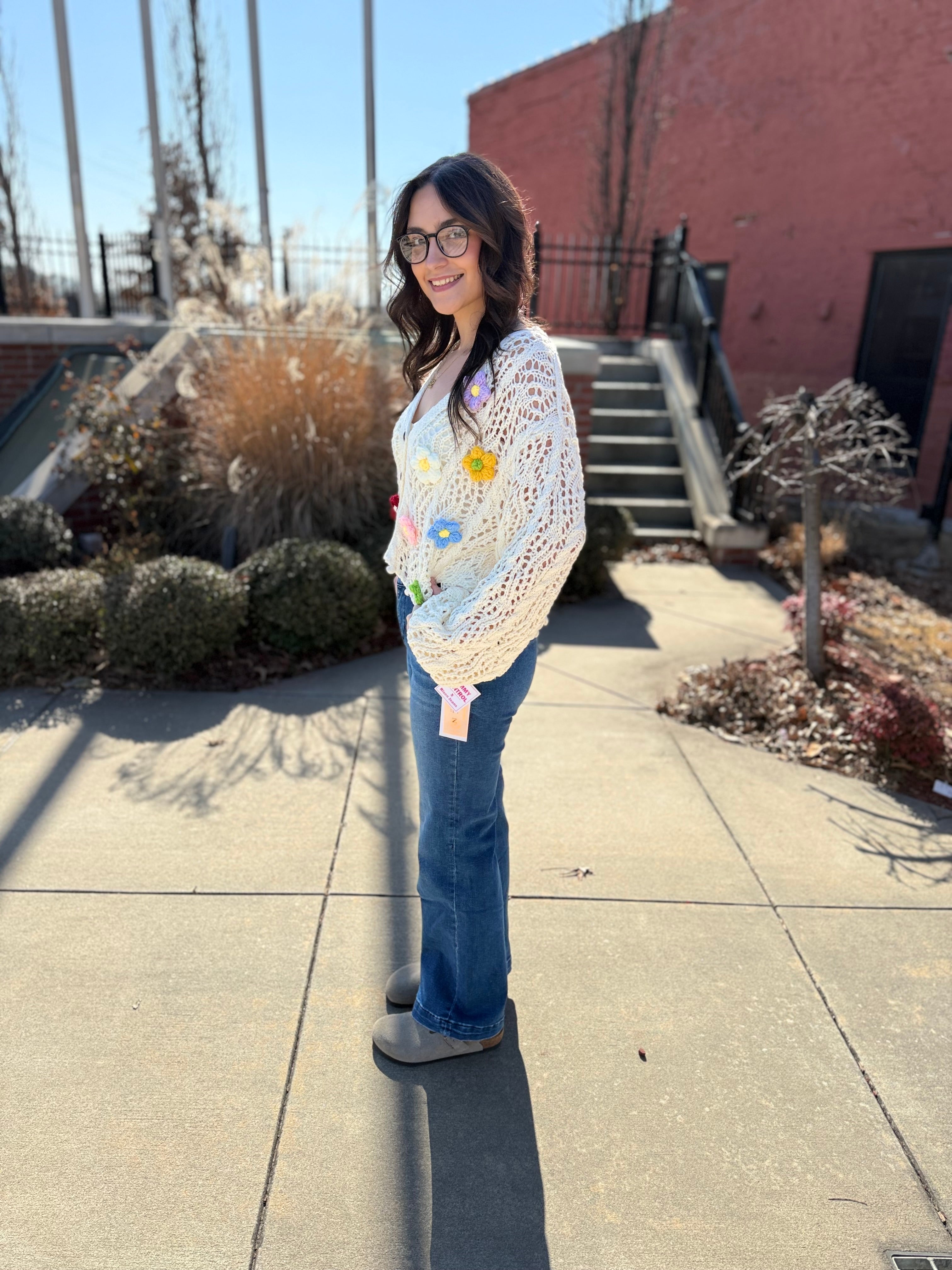 Flower Power Crochet Cardigan