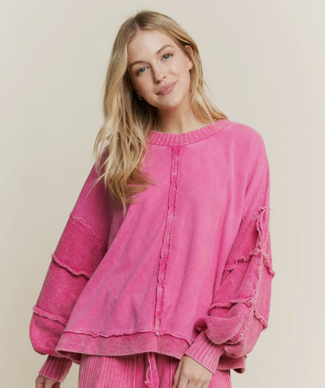 Mineralwashed Puff Long Sleeved Sweatshirt