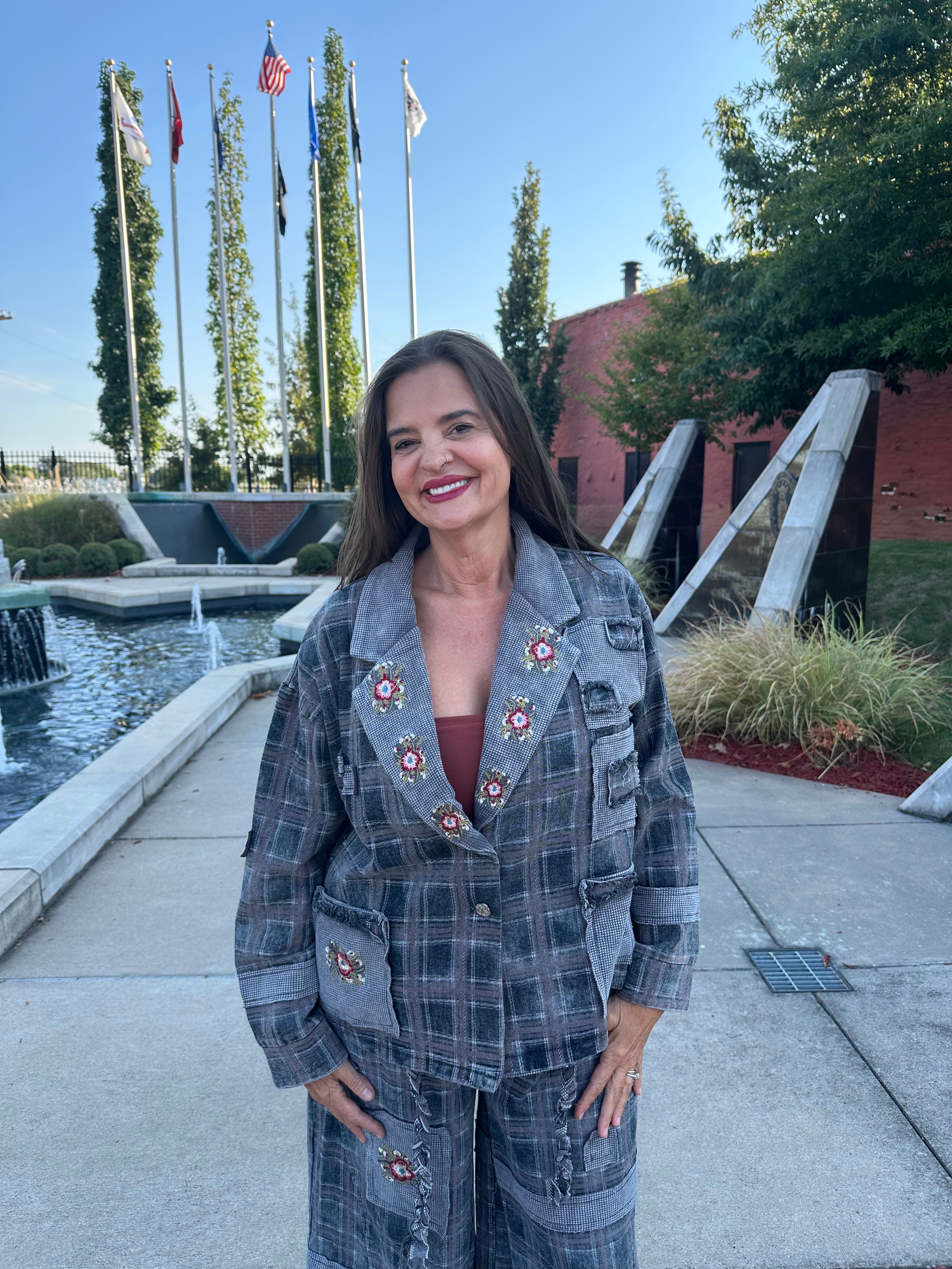 The Celestine Jacket — Black Plaid