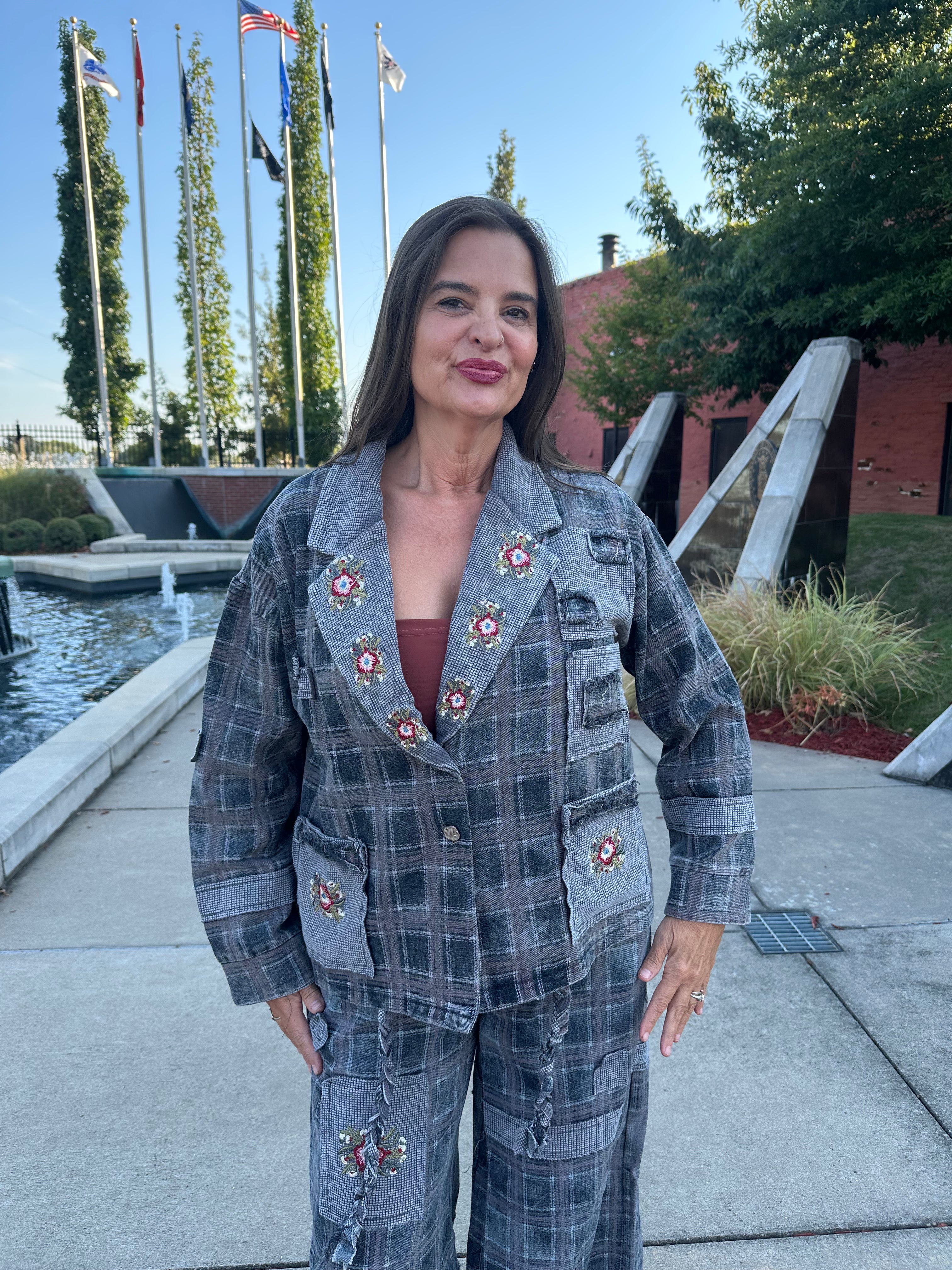 The Celestine Jacket — Black Plaid
