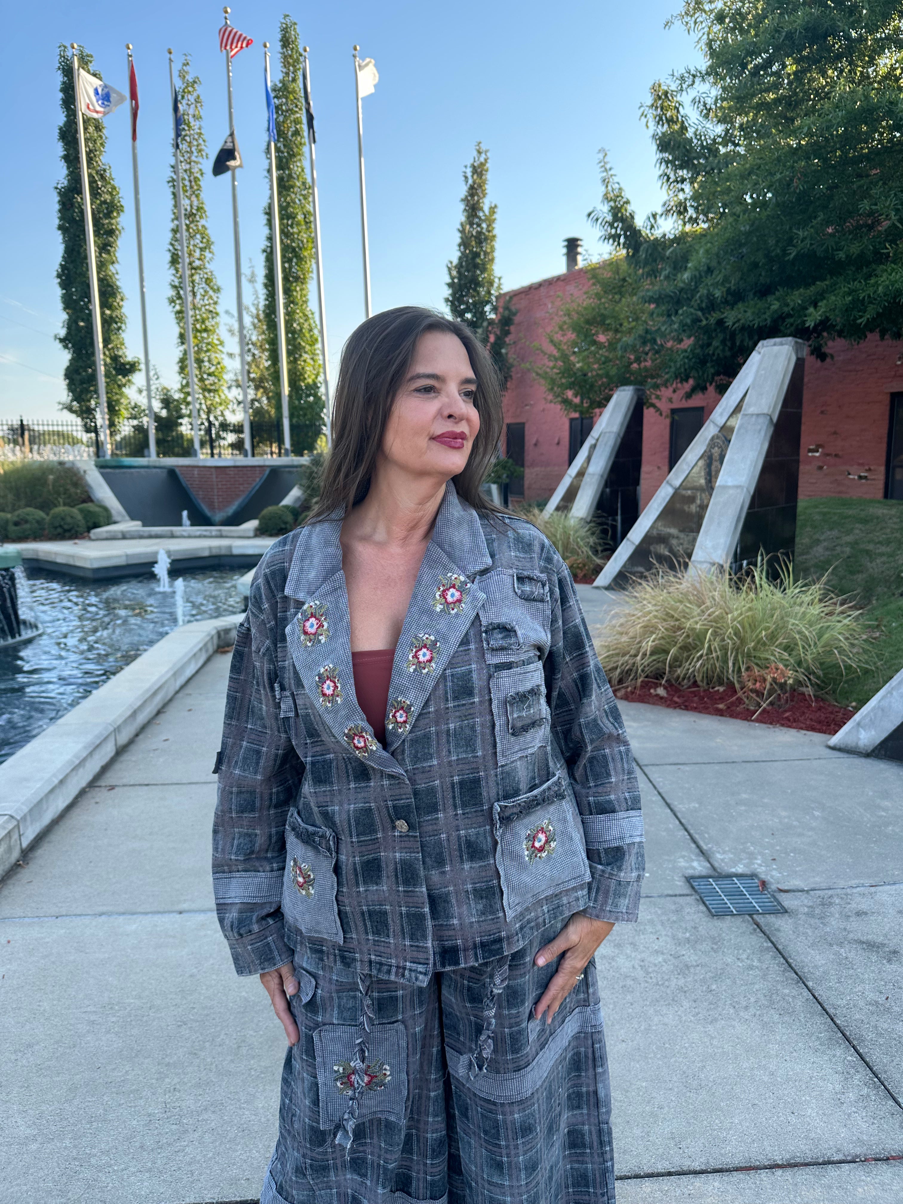 The Celestine Jacket — Black Plaid