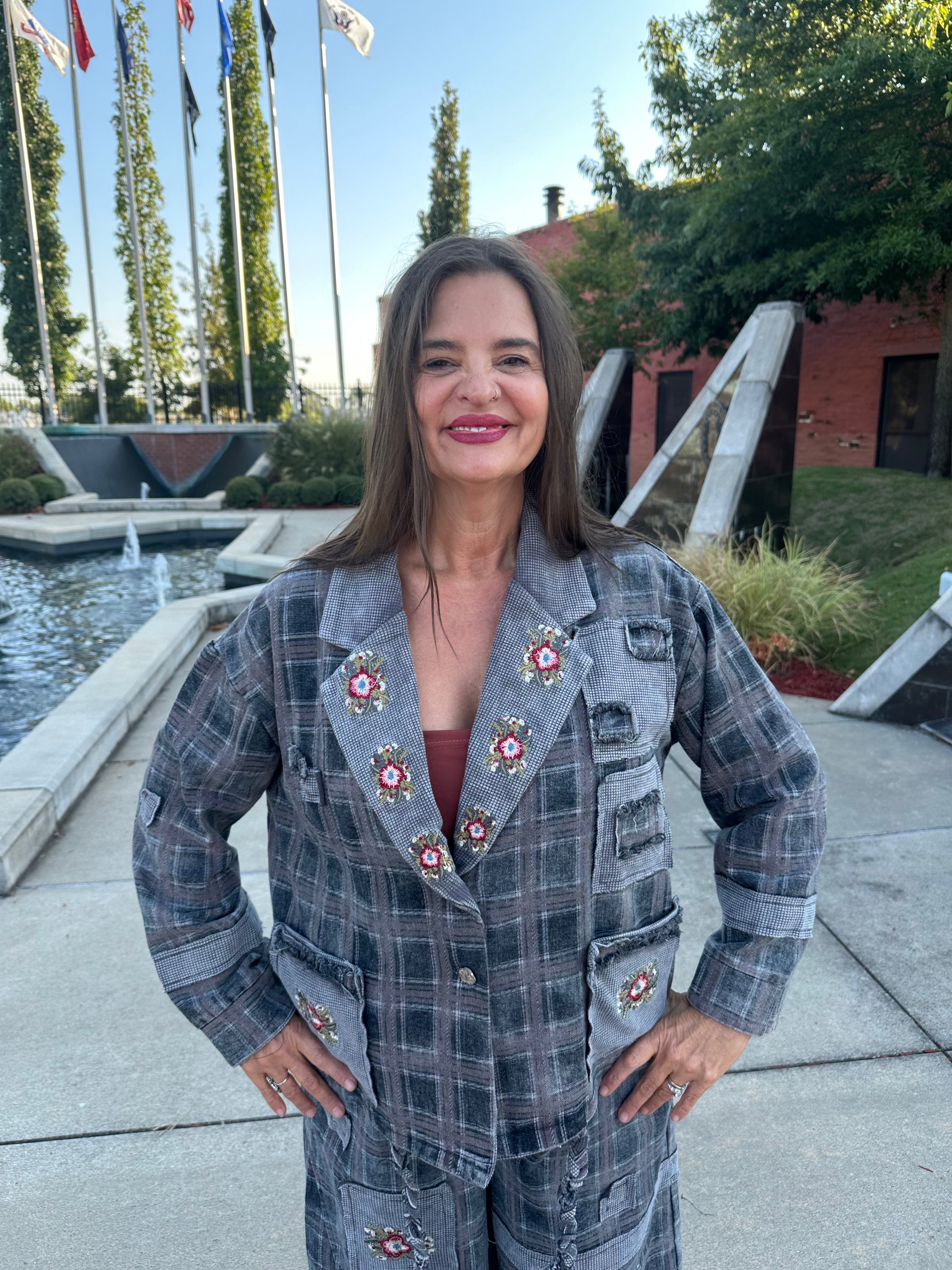 The Celestine Jacket — Black Plaid
