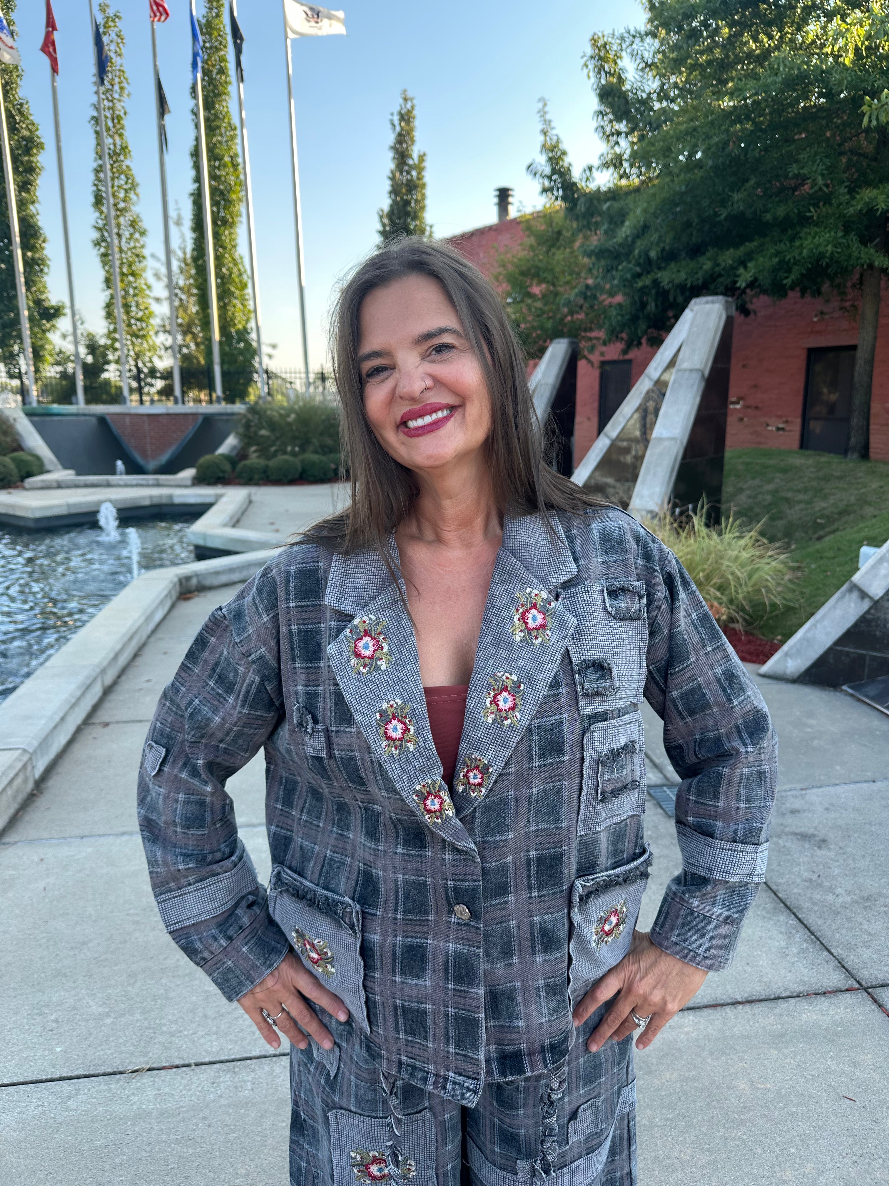 The Celestine Jacket — Black Plaid