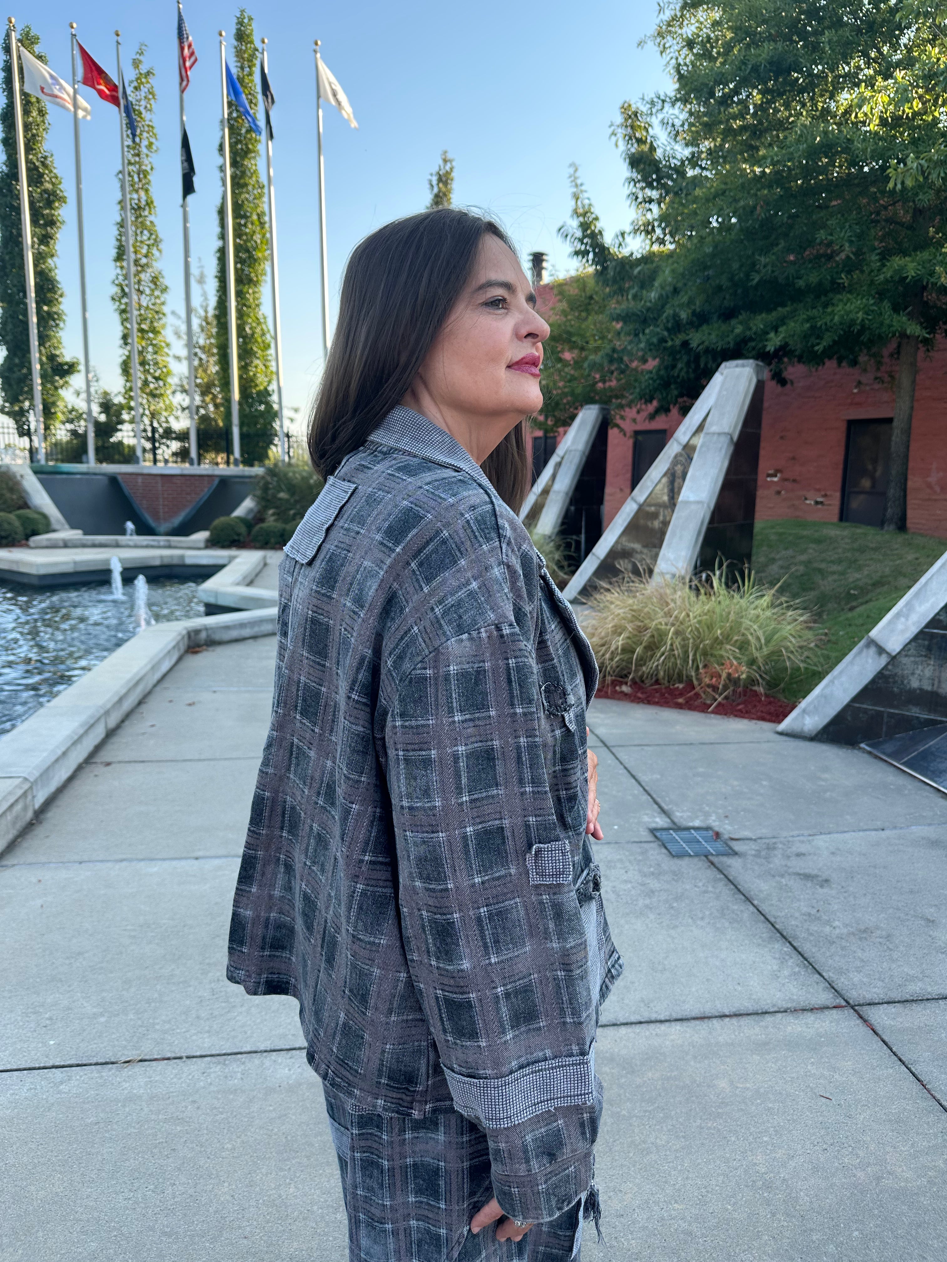 The Celestine Jacket — Black Plaid