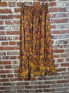 Hippie Boho Cinch Maxi Skirt