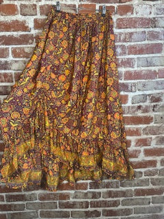 Hippie Boho Cinch Maxi Skirt