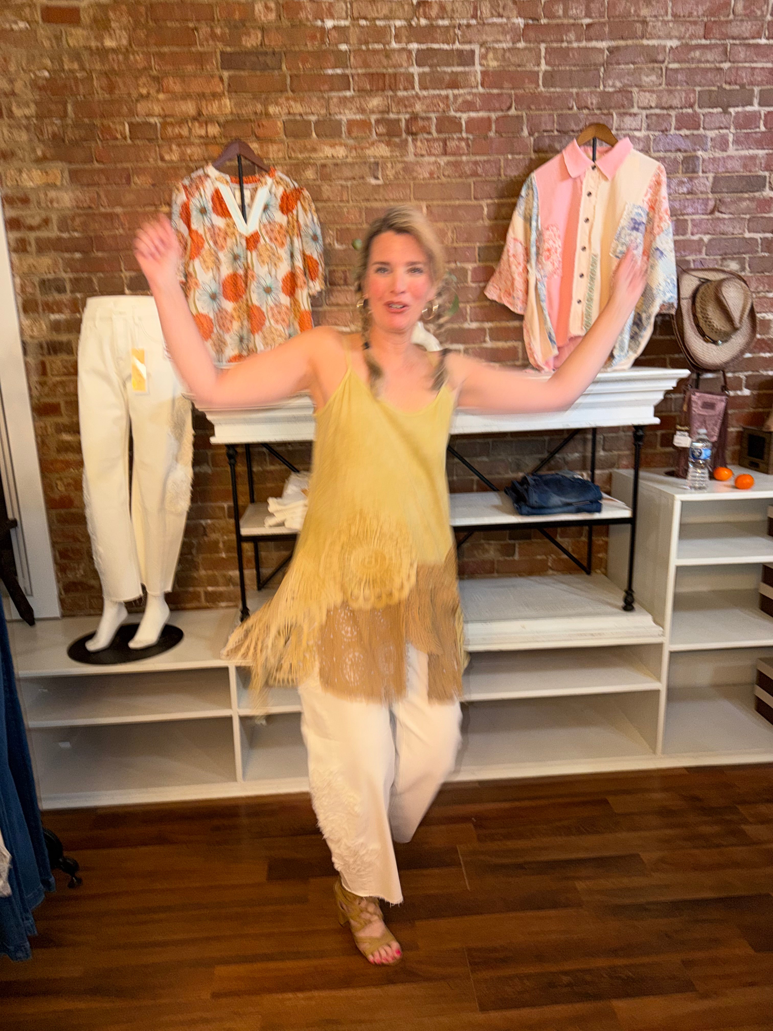 White cotton square neck tank top detail view, breathable fabric